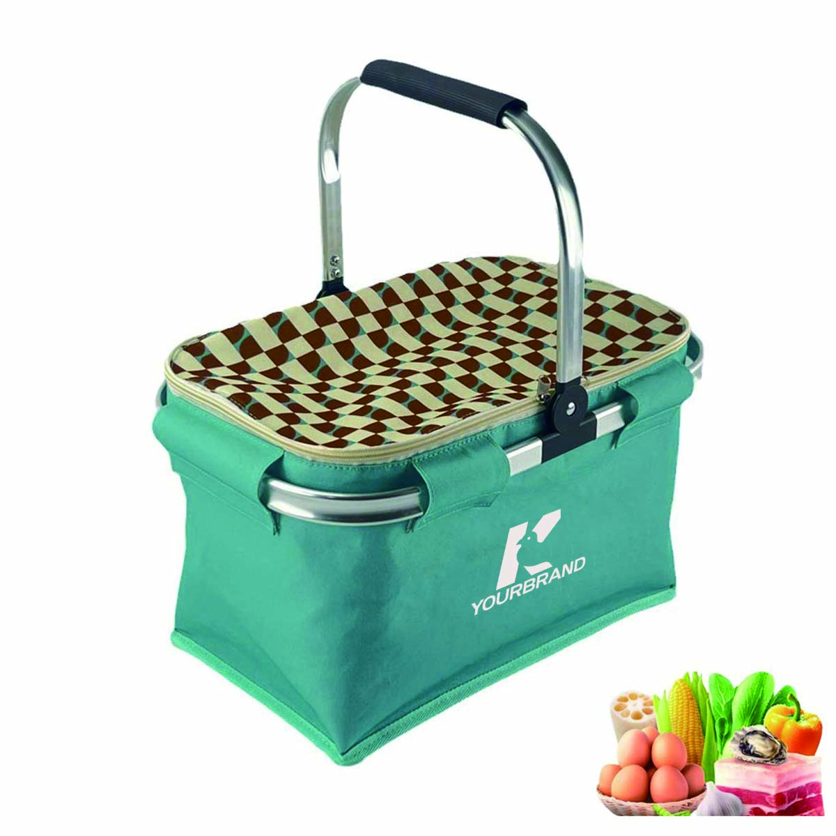 Portable foldable travel shopping cooler bag picnic basket 3