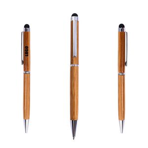 Bamboo Writing Twist Pen With Stylus 8