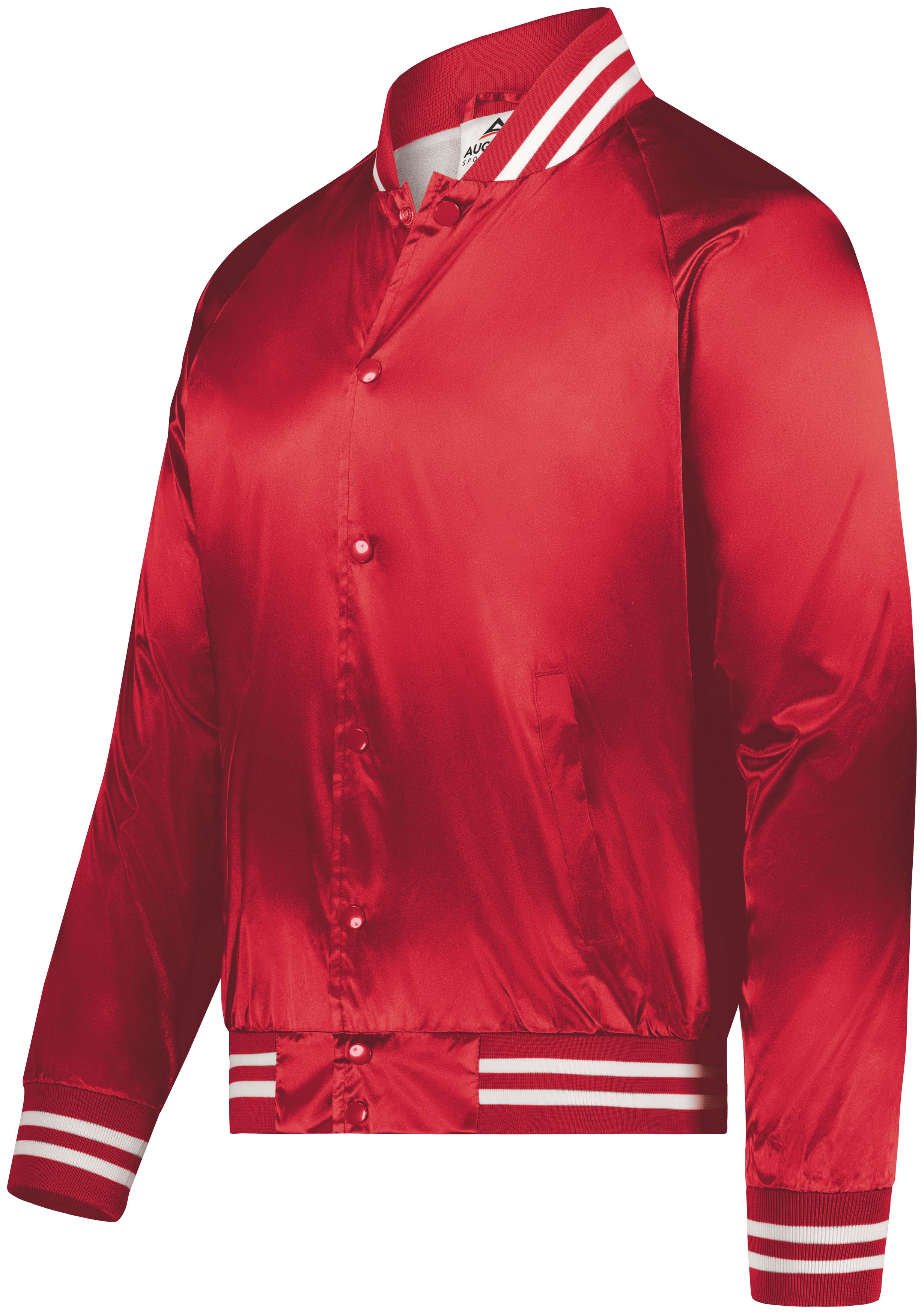 Satin Baseball Jacket/Striped Trim 2