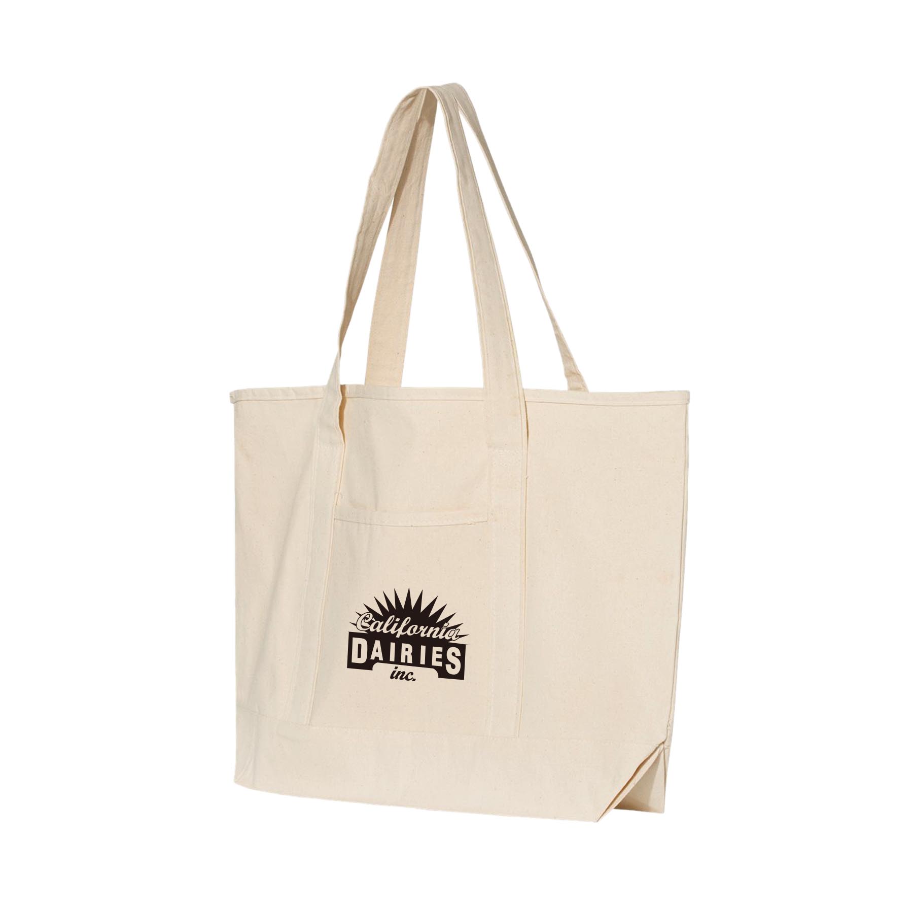 12 oz. Large Natural Heavy Canvas Deluxe Pocket Tote Bag_R115NBT 3