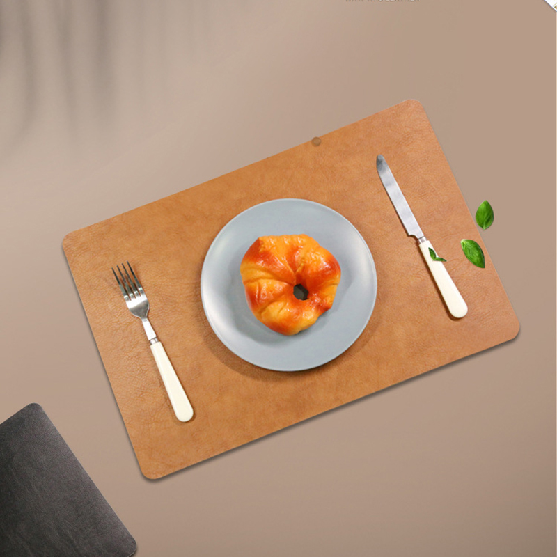 Faux Leather Waterproof Reversible Table Mats for Dining Table 15