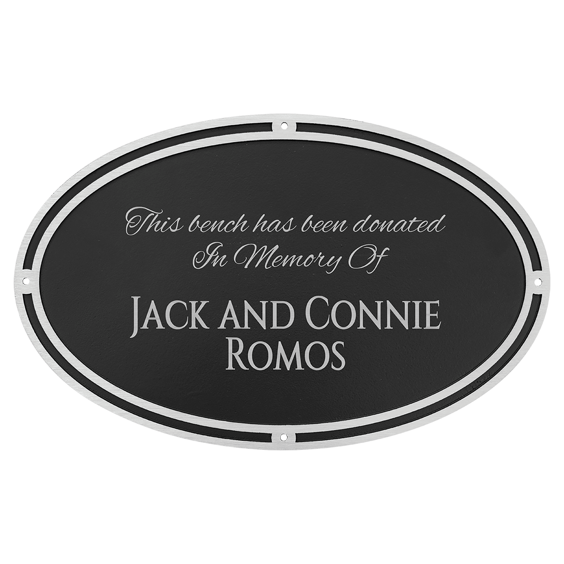 Oval Outdoor Cast Plaque-Flat Back Silver 6