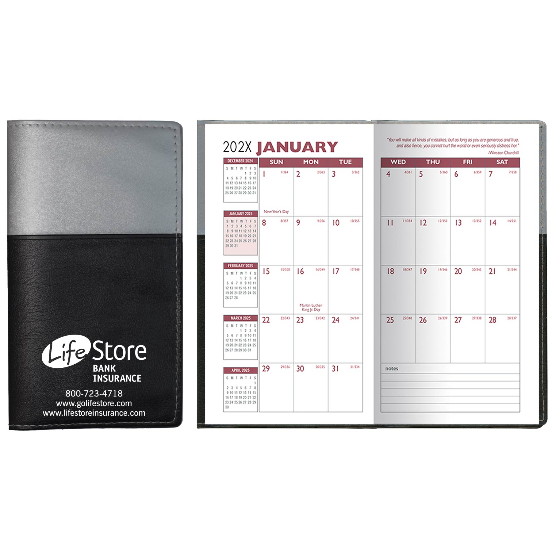 Soft Cover 2 Tone Vinyl France Series Monthly Planner / 2 Color 5