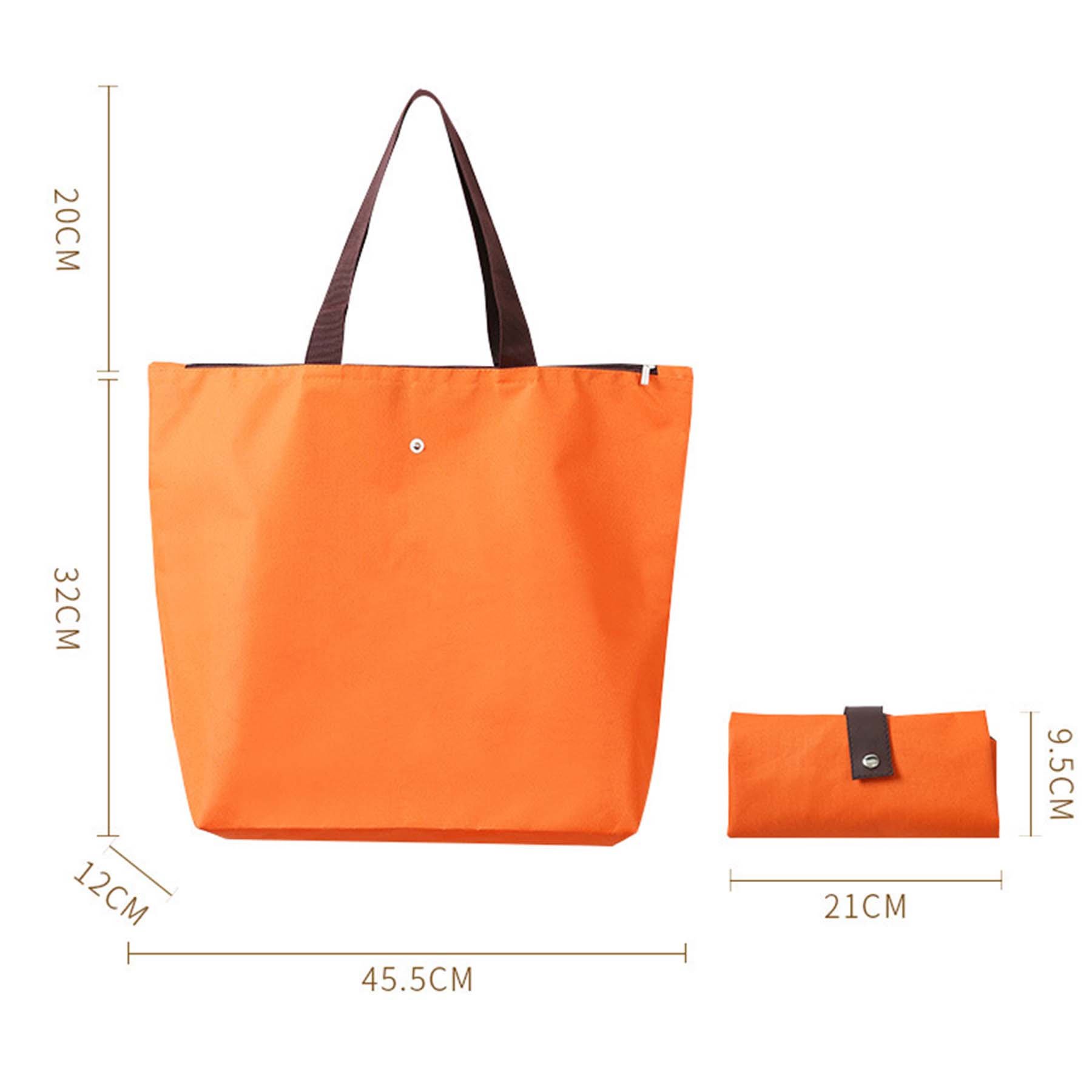 Foldable Large Zipper Tote Bag, custom tote bag with logo imprint 2