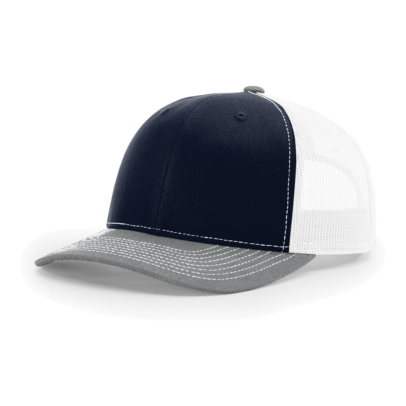 Richardson 112 6-Panel Snapback Trucker Hat w/Leatherette Adhesive Patches or Embroidery 99