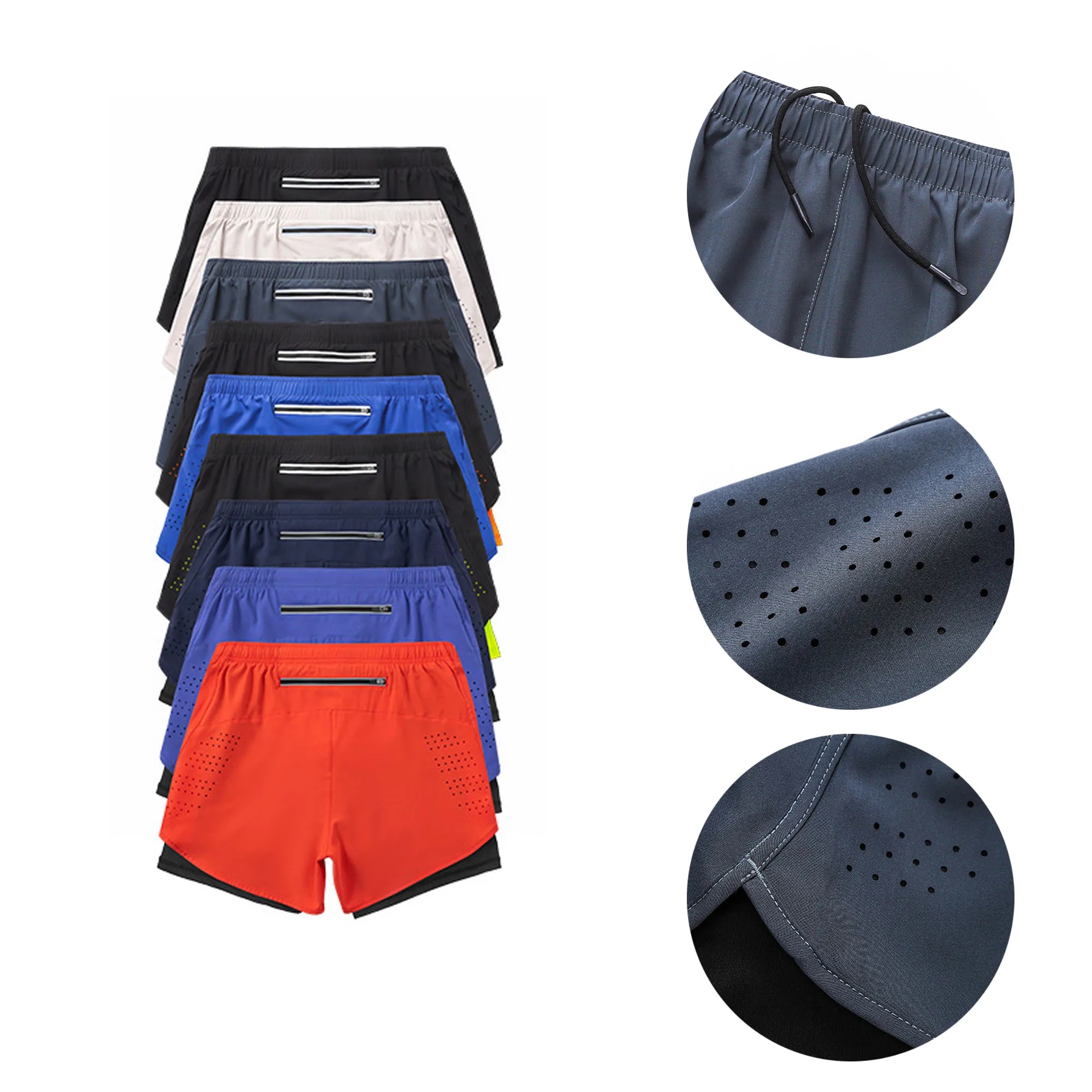 Moisture-Wicking Athletic Shorts With Logo For Sport, Gym