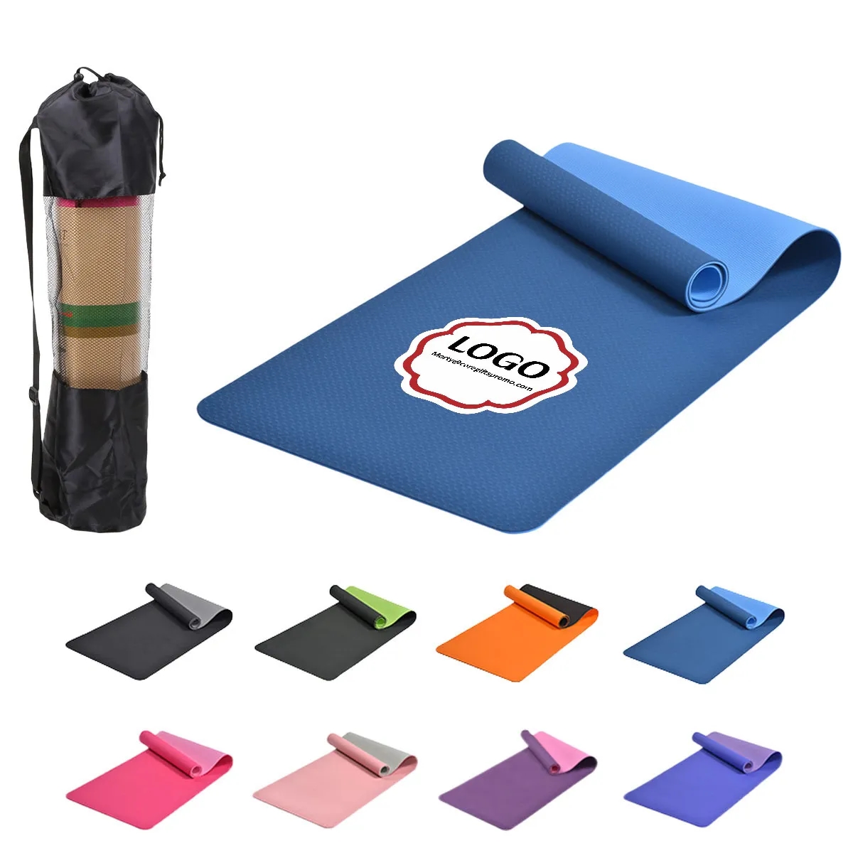 Two-color TPE Yoga Mat With Bag 2