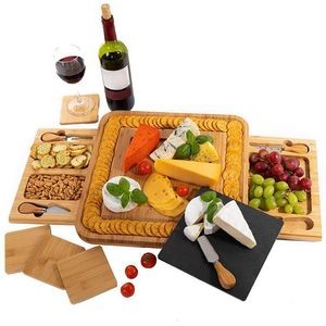 Vestaware Bamboo Cheese Board And Knife Set 2