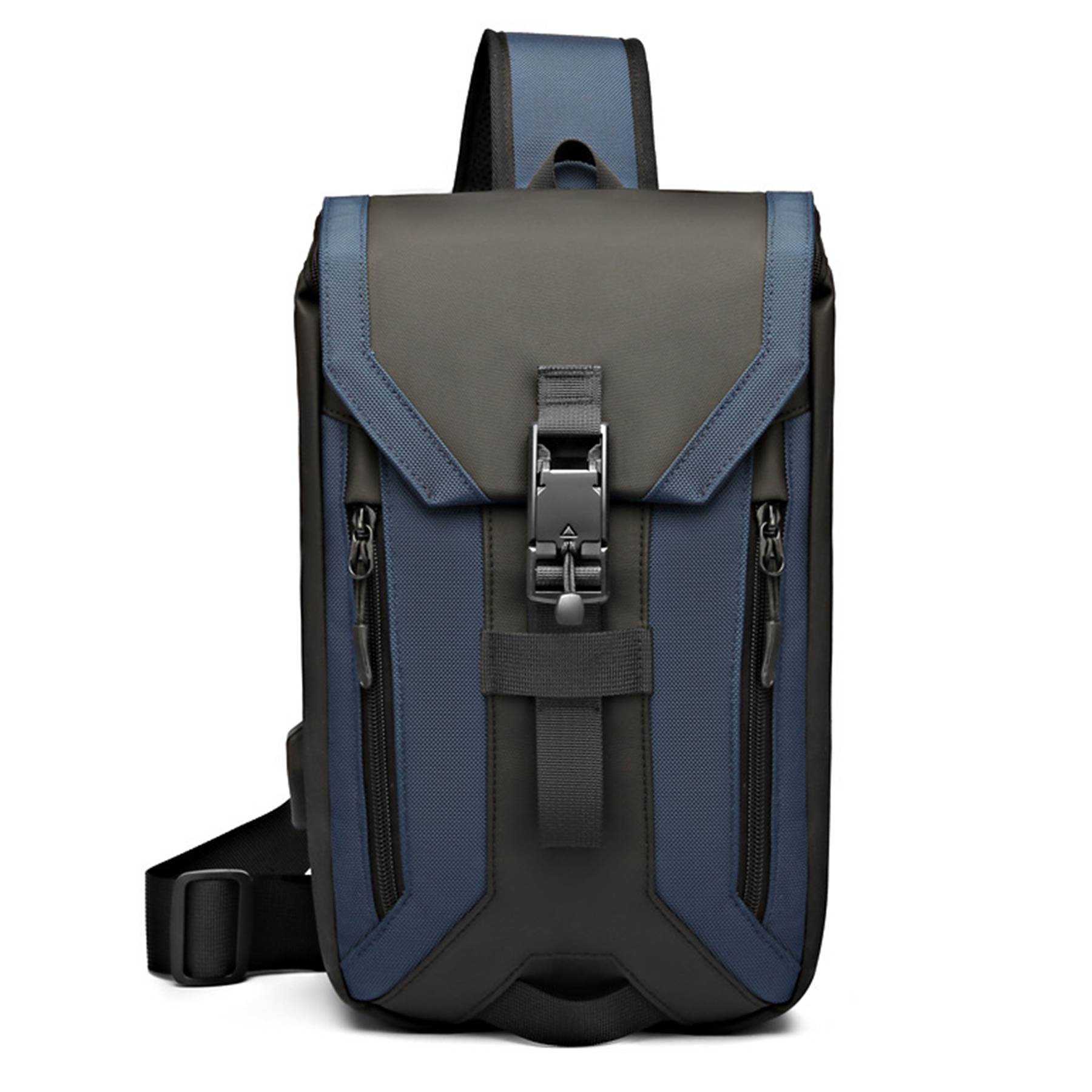 Oxford Waterproof Crossbody Sling Bag With USB Charging Port 7