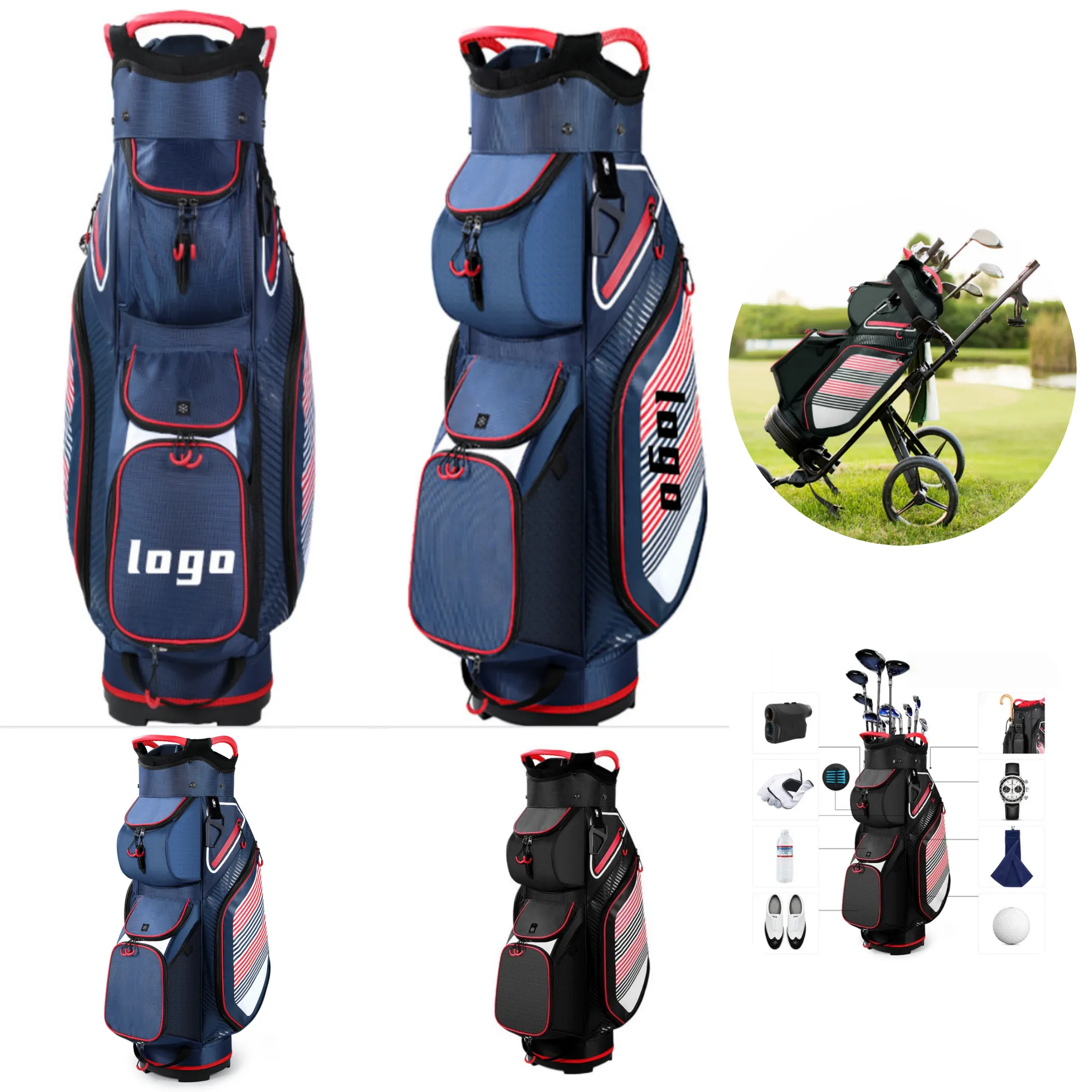 Printable logo golf bag outdoor sports stand bag