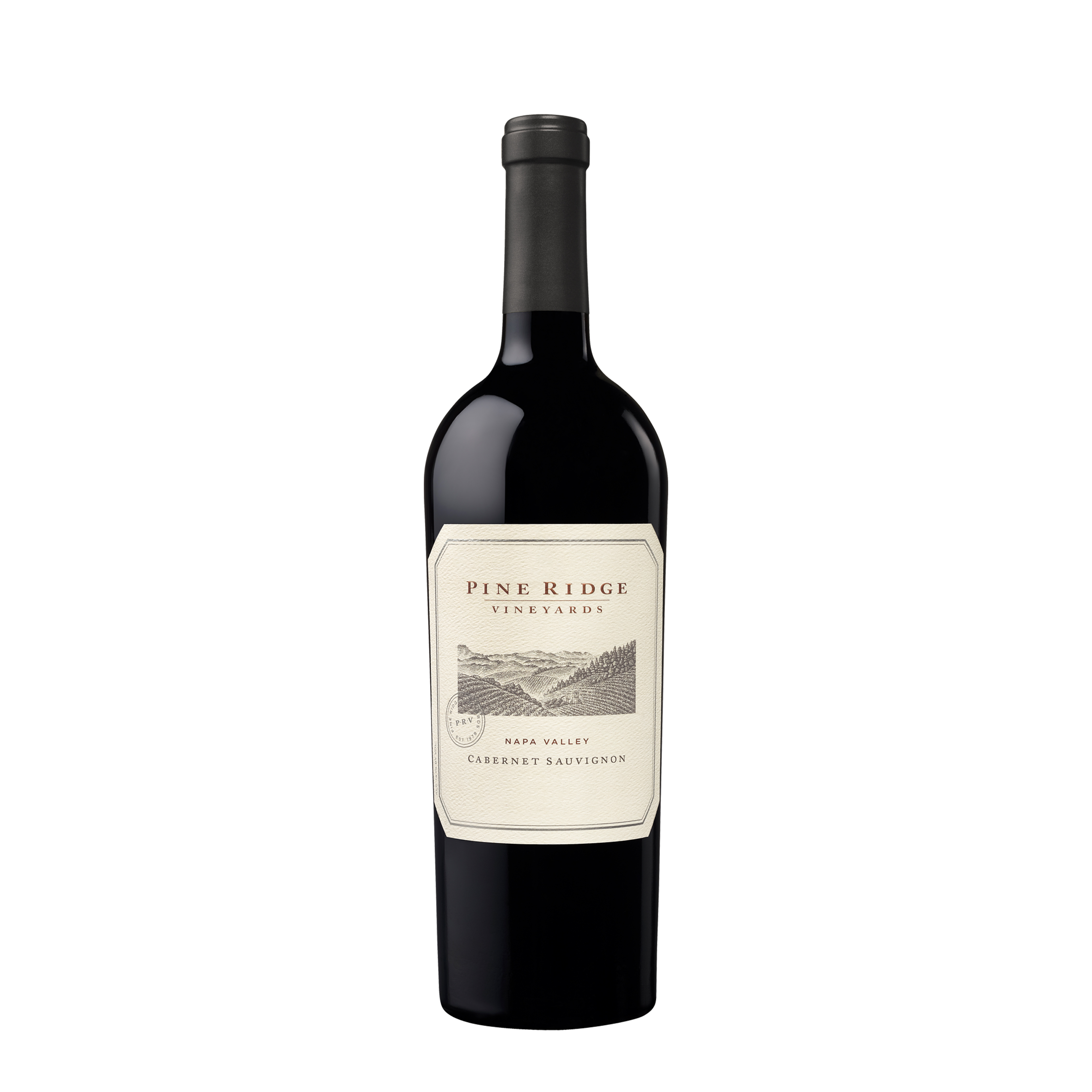 Etched Pine Ridge Cabernet Red Wine Bottle 1