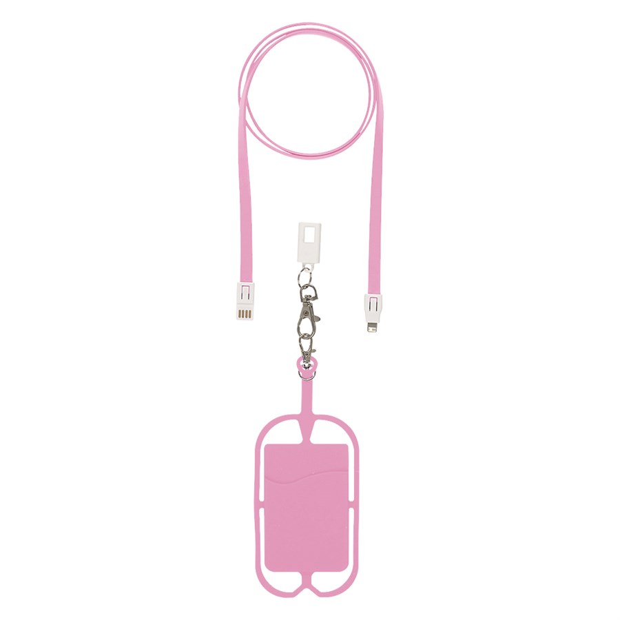 Adhesive Silicone Phone Wallet with Lanyard Attachment 4