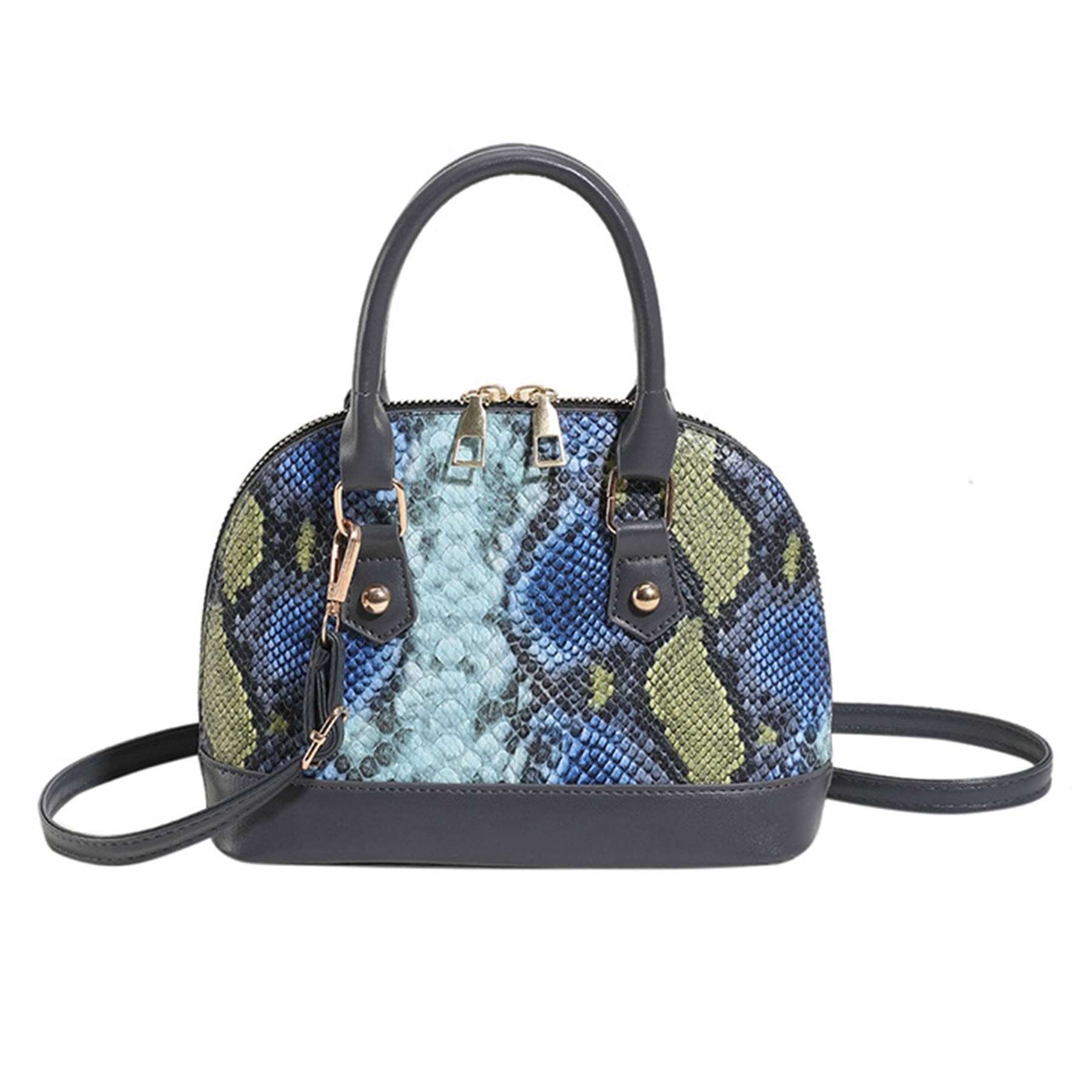 PU Contrasting snakeskin one-shoulder cross-body bag 10