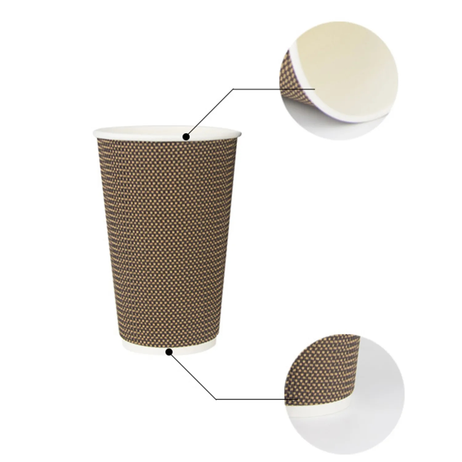 Disposable Double-Wall Paper Drinks Cup With Lids 4
