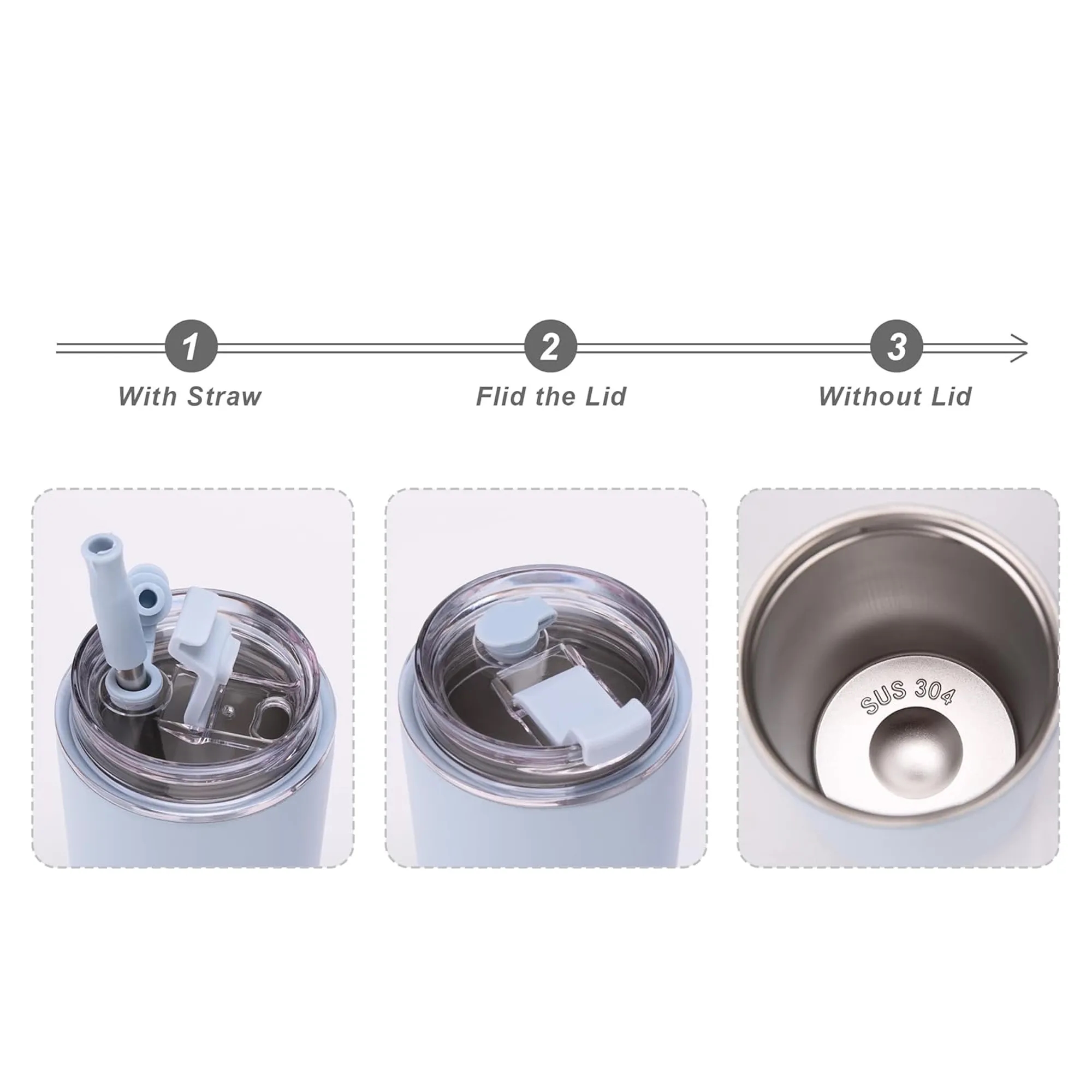 16 oz Insulated Travel Coffee Cup with Straw 3