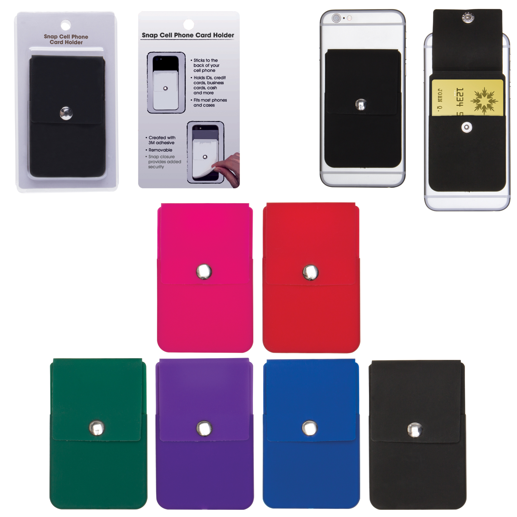 Snap Cell Phone Card Holder w/Packaging 5