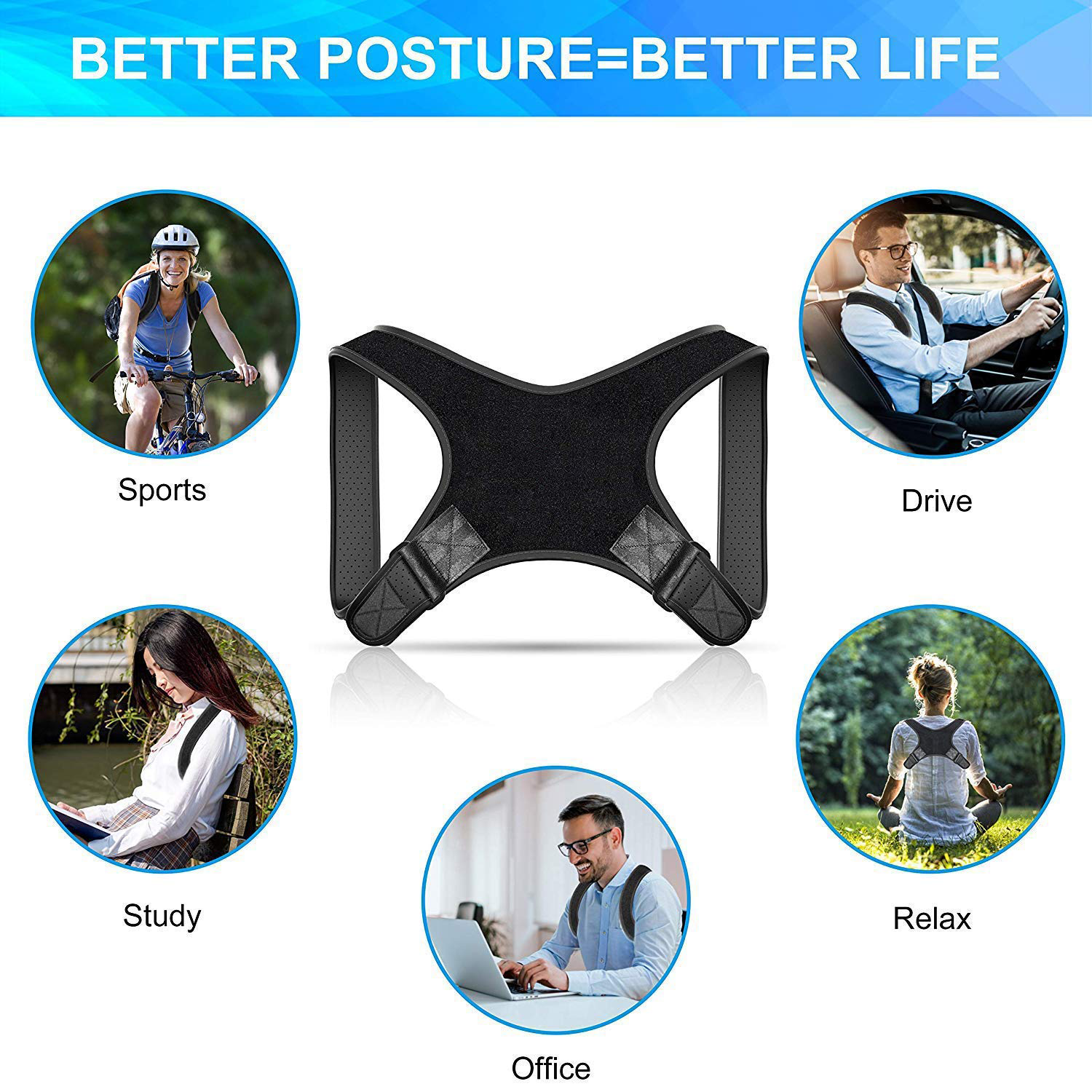 Adjustable Posture Corrector for Mid to Upper Spine Support 4