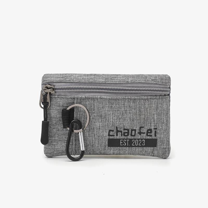 Compact Oxford Zipper Purse Pouch w/ Key Ring 11