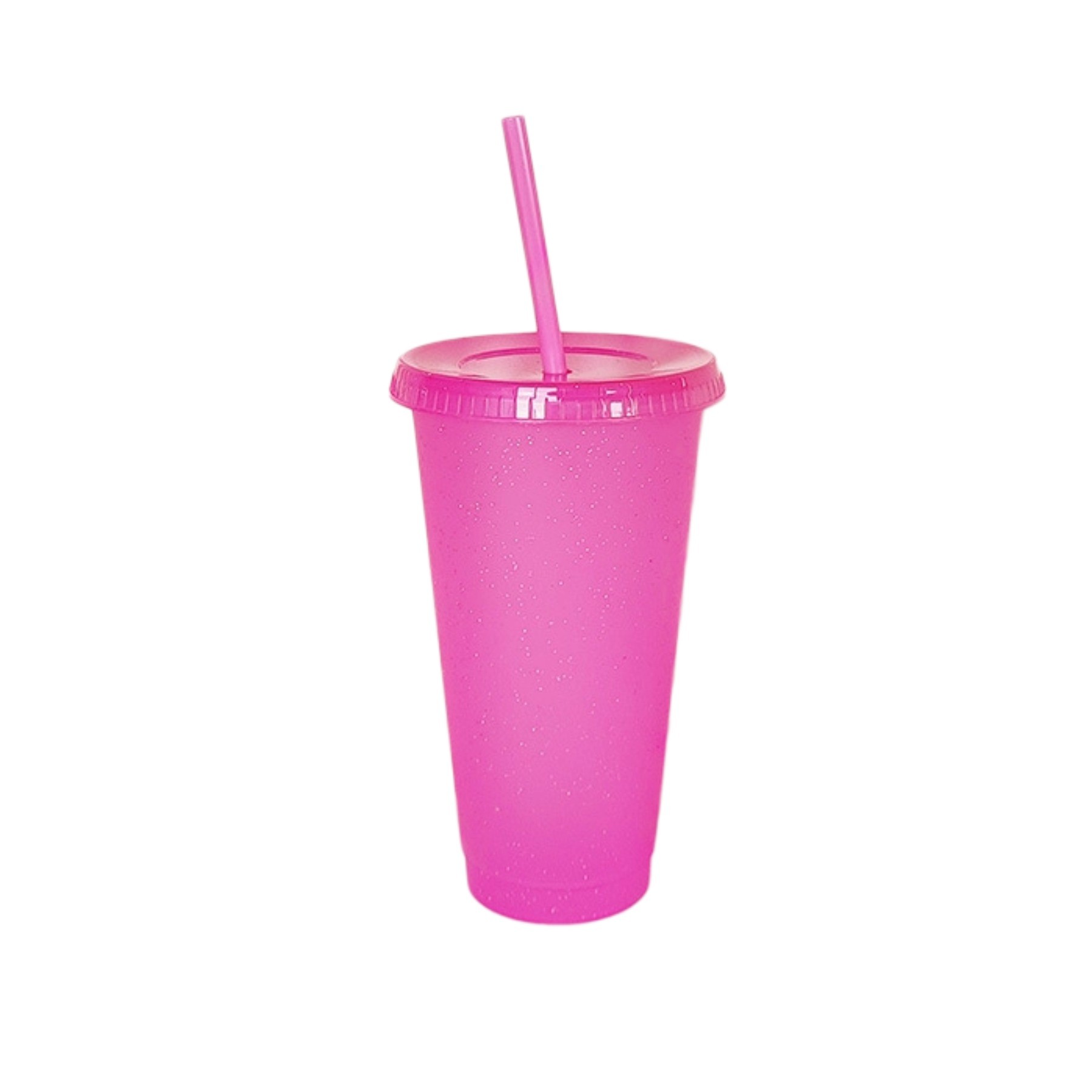 24 Oz. Reusable Plastic Wall Cup With Lid And Straw 5