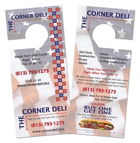 Door Hanger with Perforated Tear Off 1