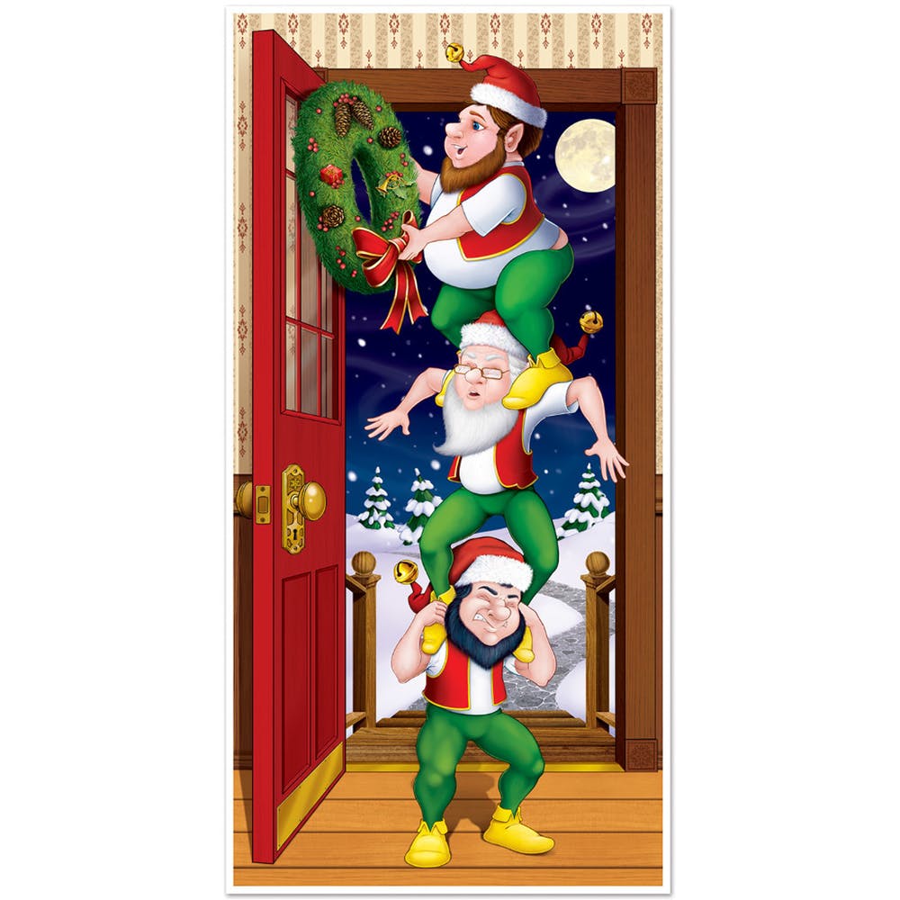 Christmas Door Covers Elves 30" x 5' 2