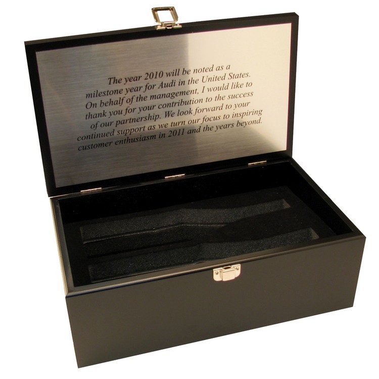 2 Bottle Wood Wine Box, 14.25 x 8.50 x 5.375" 2