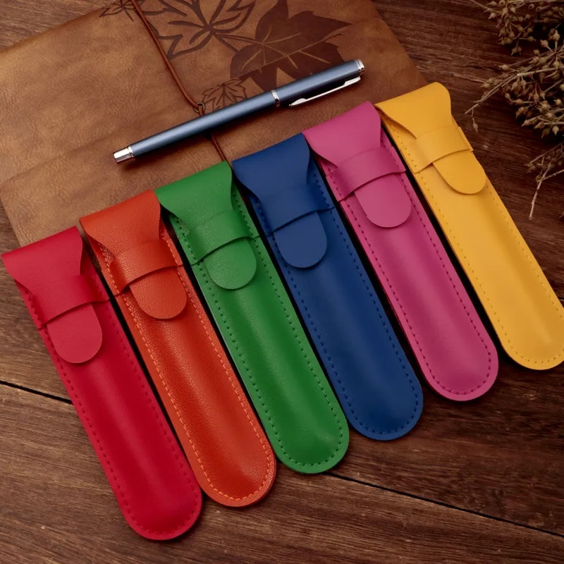 Standalone PU Leather Flip Cover Pen Organizer 4
