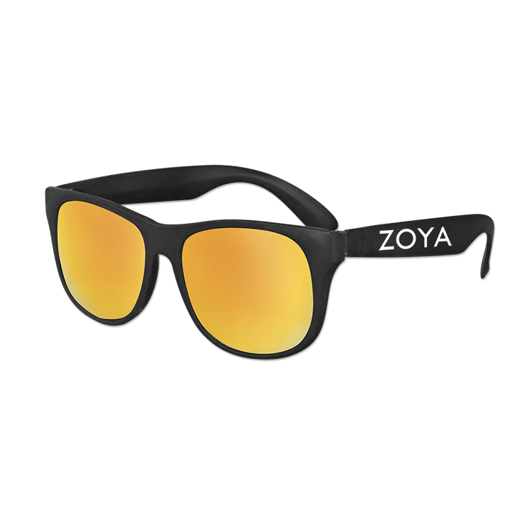 Classic Black Frame Mirror Lens Sunglasses 5