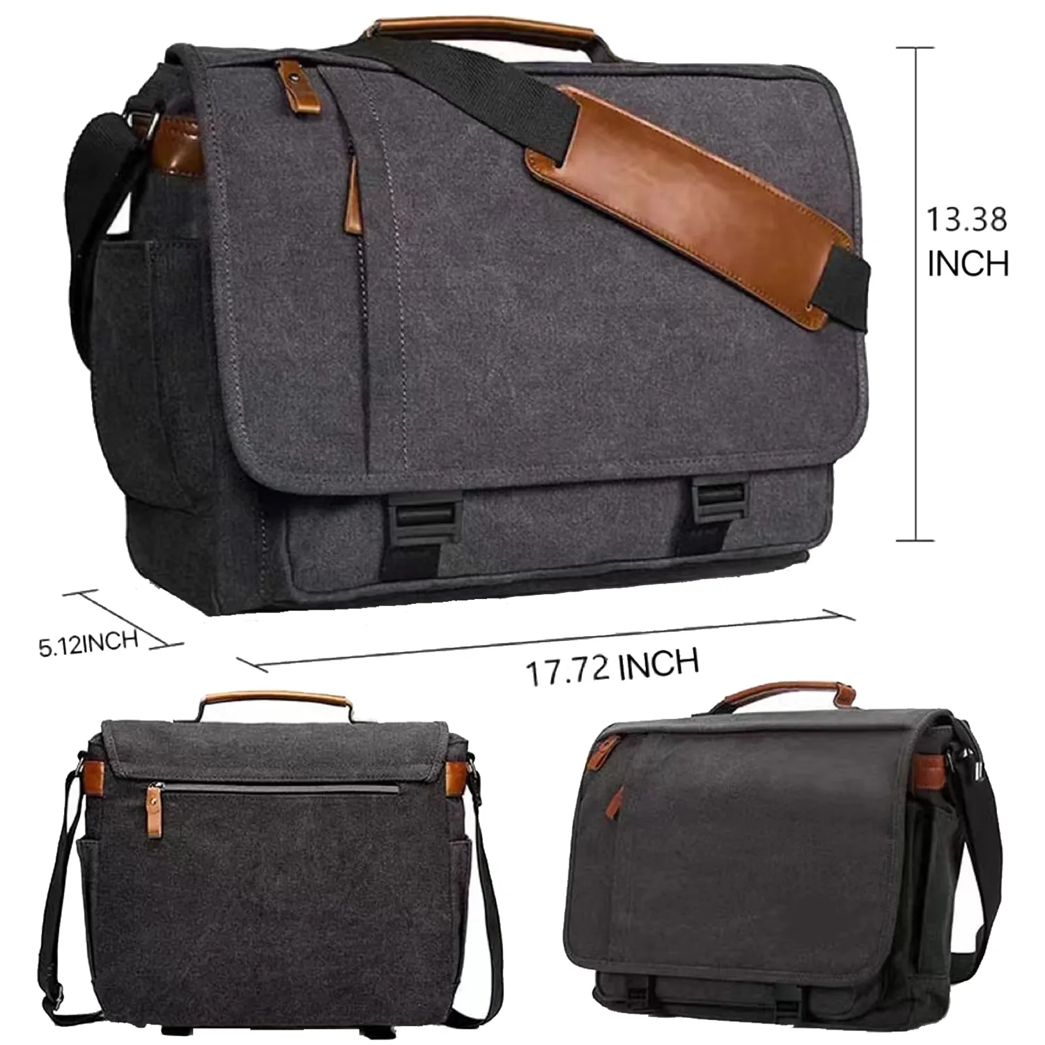 17-17.3 Inch Water-resistant Canvas Computer Messenger Bag 3