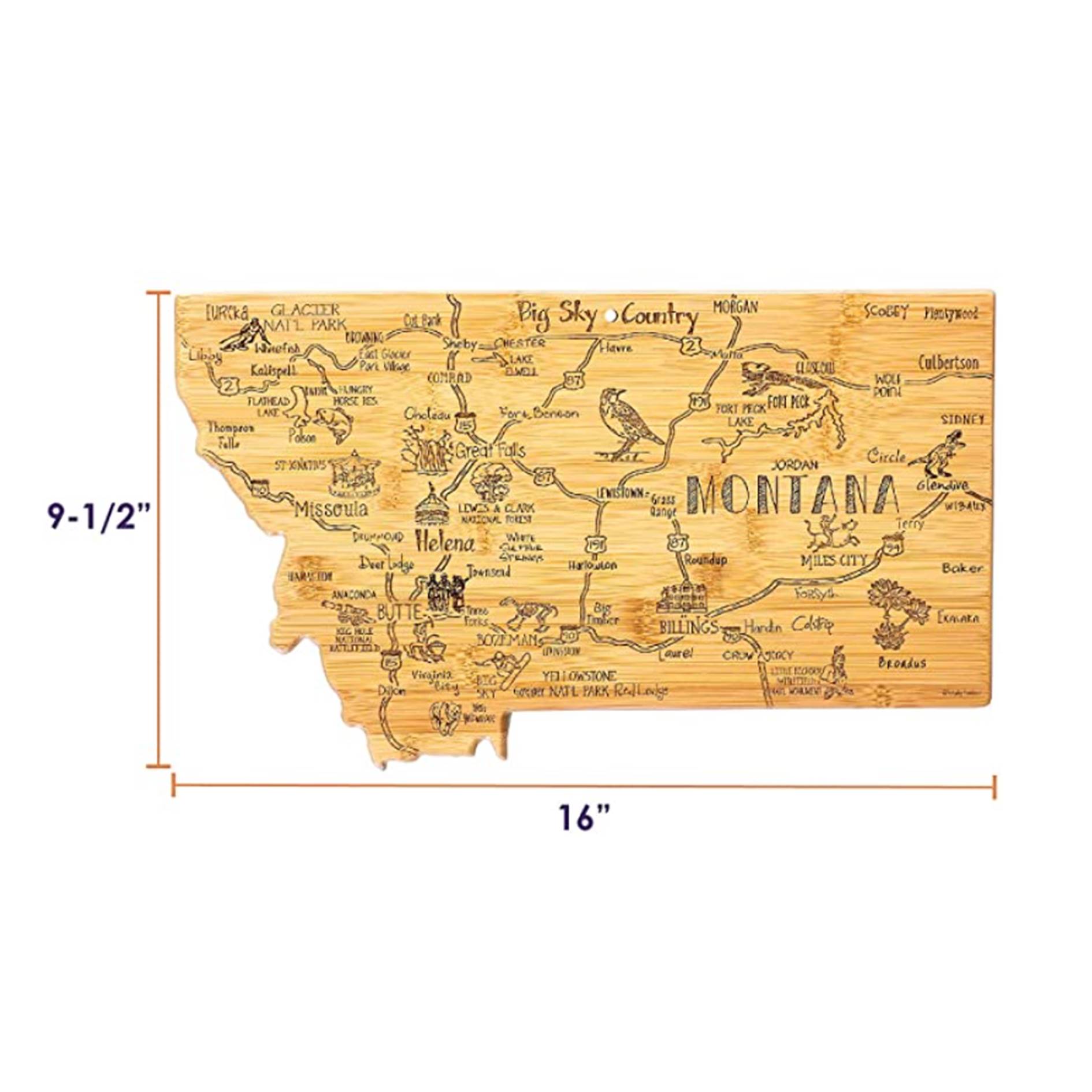 Montana State Shaped Serving Cutting Board 5
