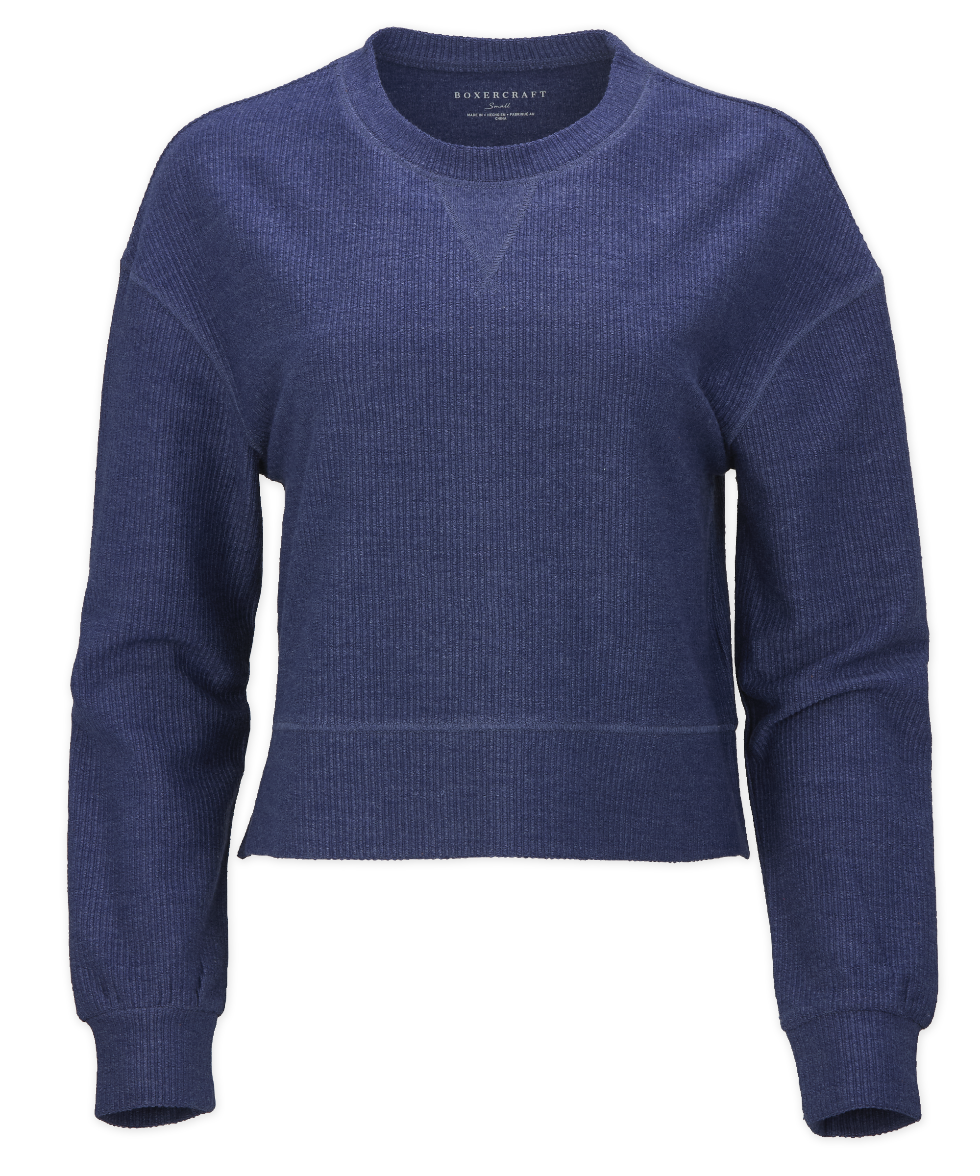 BOXERCRAFT RIB KNIT CORDED BOXY CREW 7