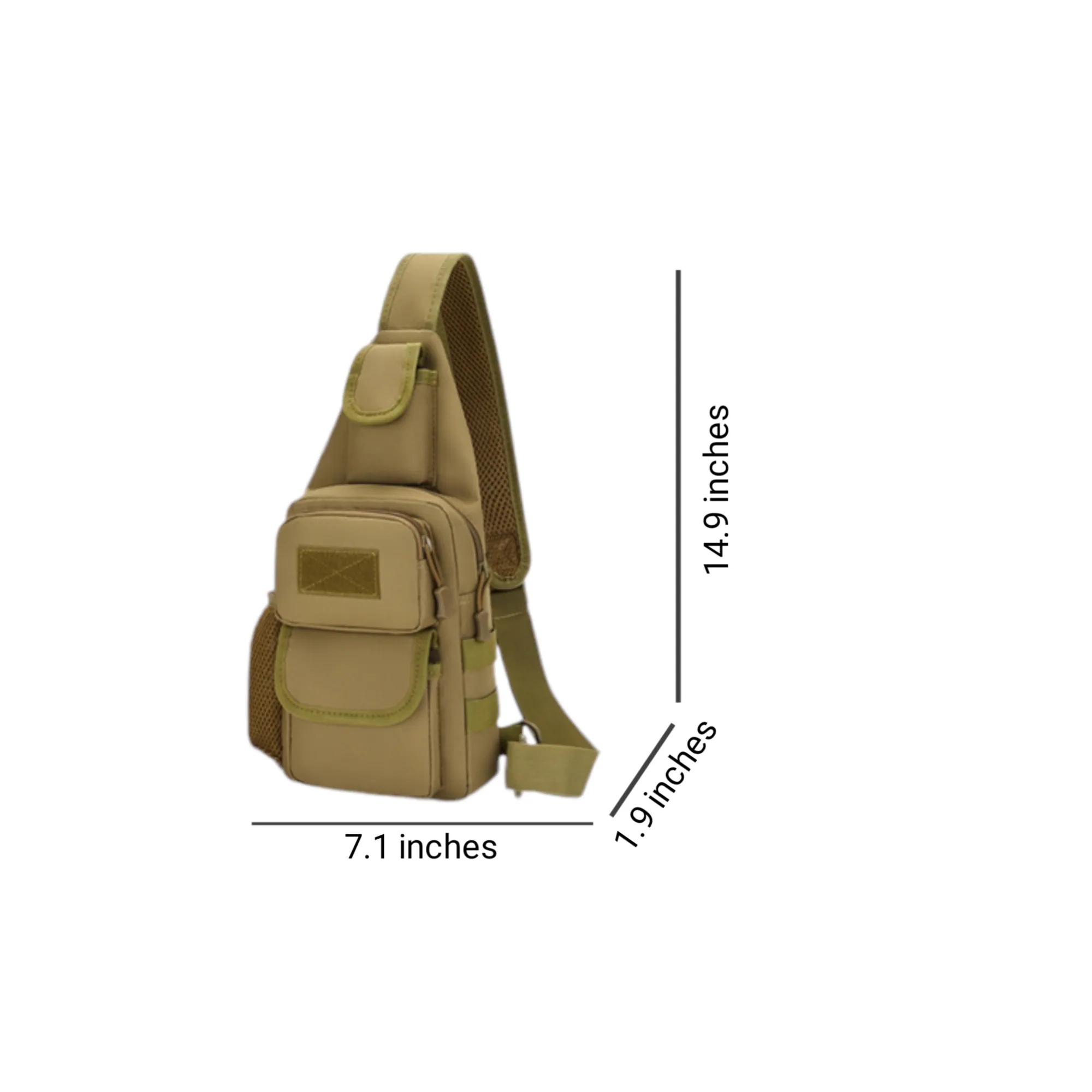 14.9" x 1.9" x 7.1" Outdoor Camouflage Tactical Chest Bag 2