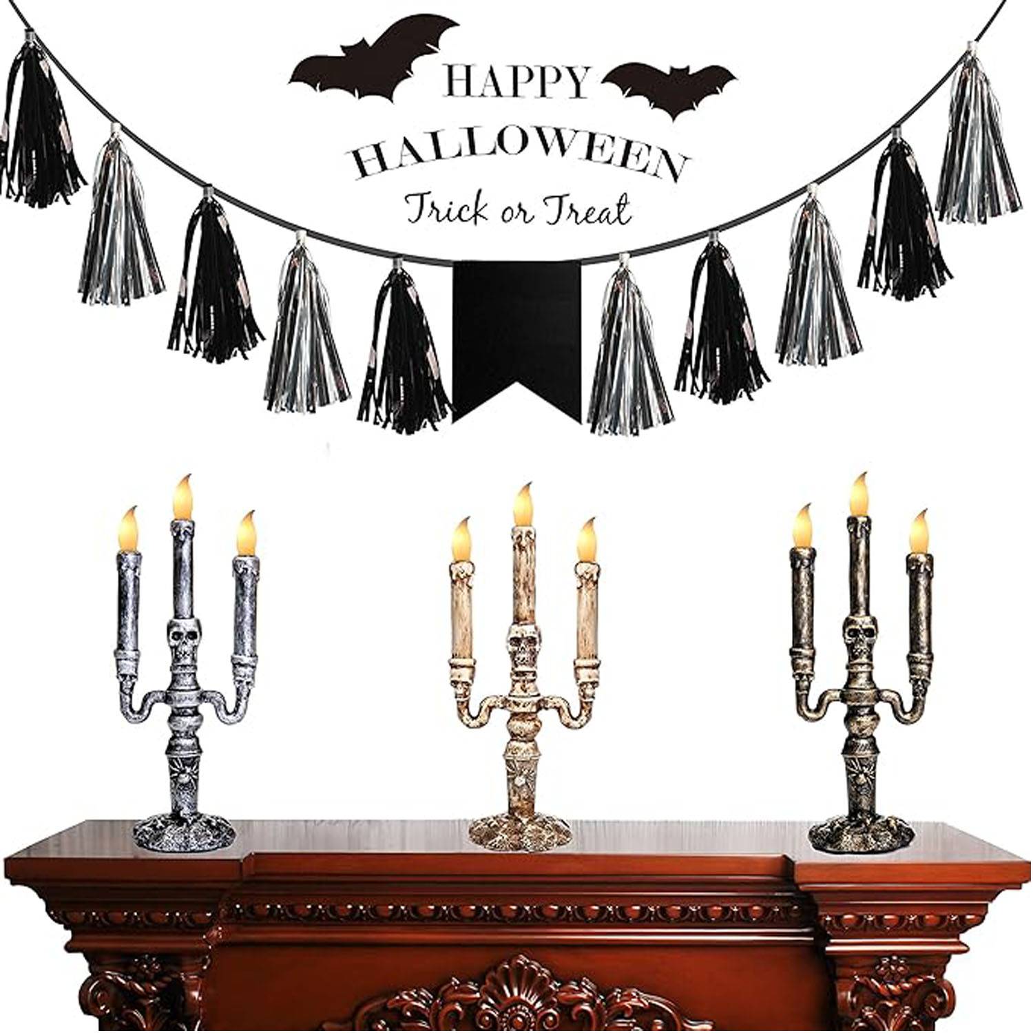 Halloween Skull Candle Table Lamp Desktop Decoration 4