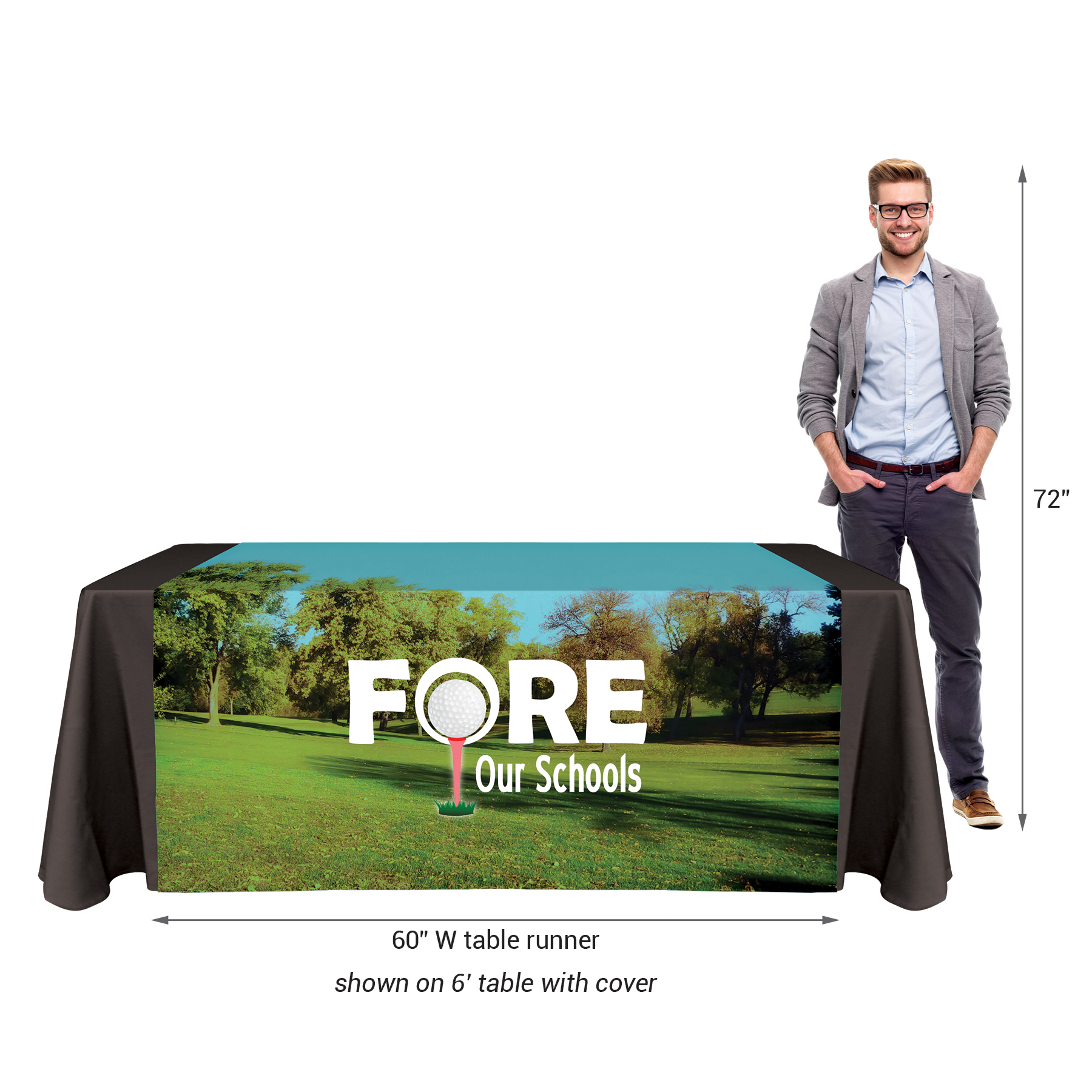 60" x 60" Knit Polyester Custom Table Runner 12