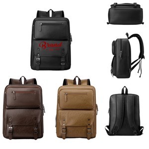 Men Travel PU Waterproof Laptop Backpack 11