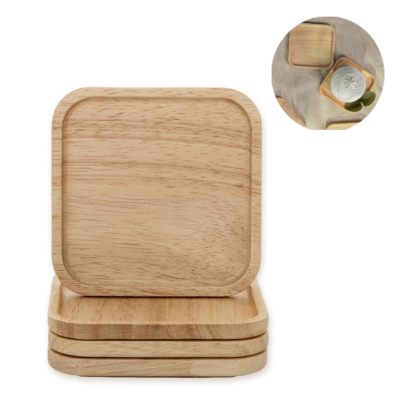 Square Black Walnut Wooden Cup Coaster 3