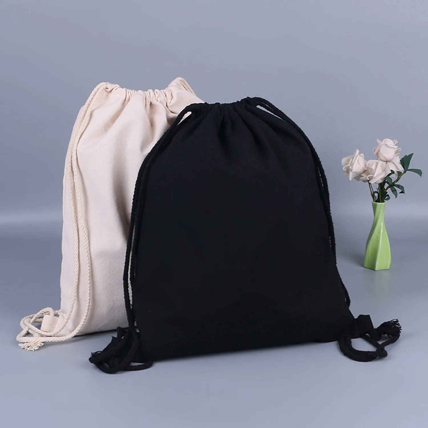 Cotton Linen Drawstring Canvas Bag 3