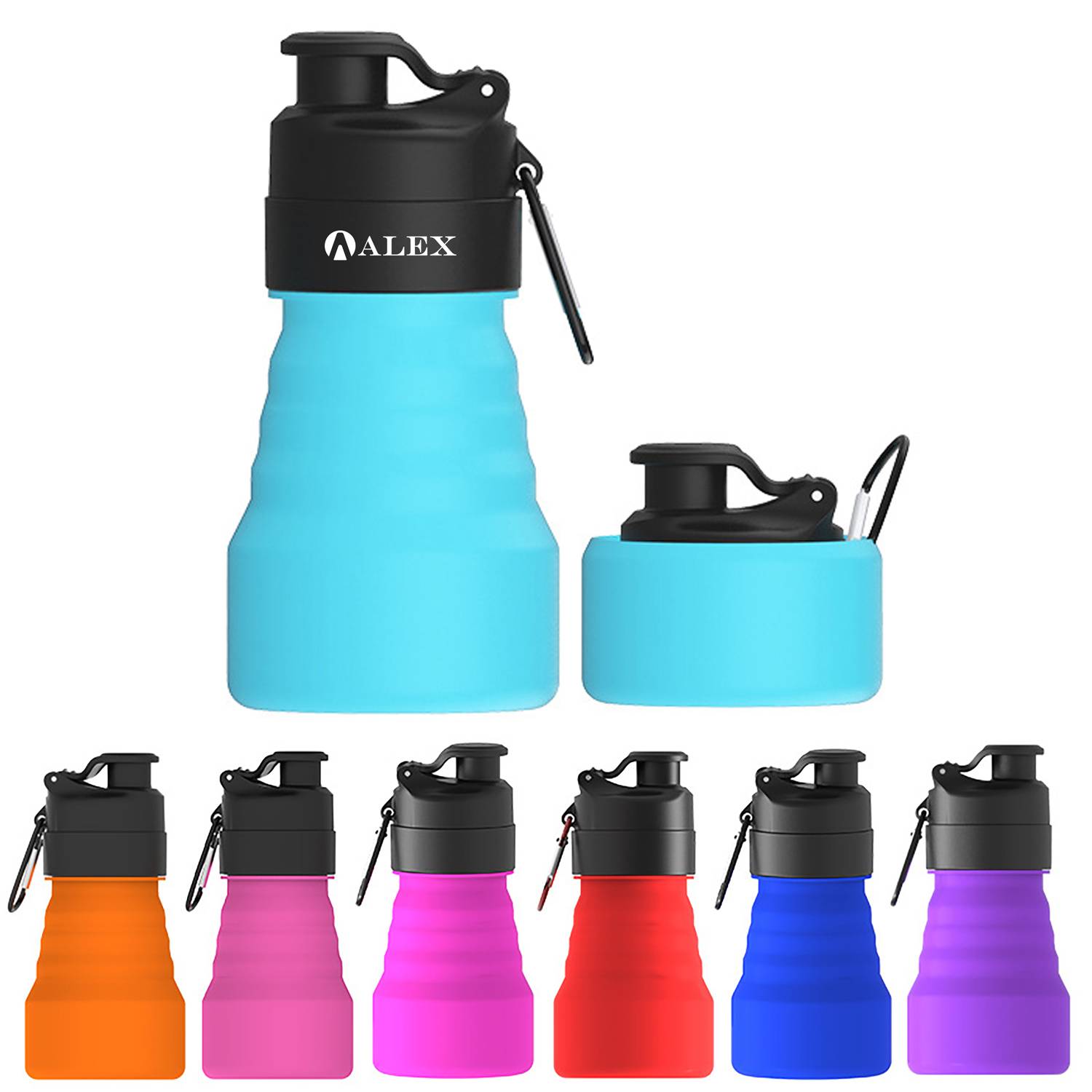17.3 oz Fashion Portable Silicone Folding Water Bottle 2