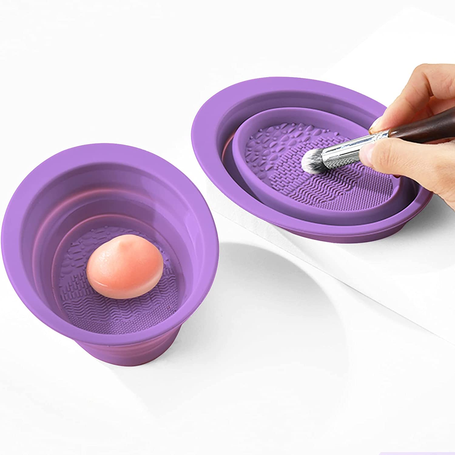 Foldable Makeup Brush Cleaner Cleaning Bowl--Round Shape 22