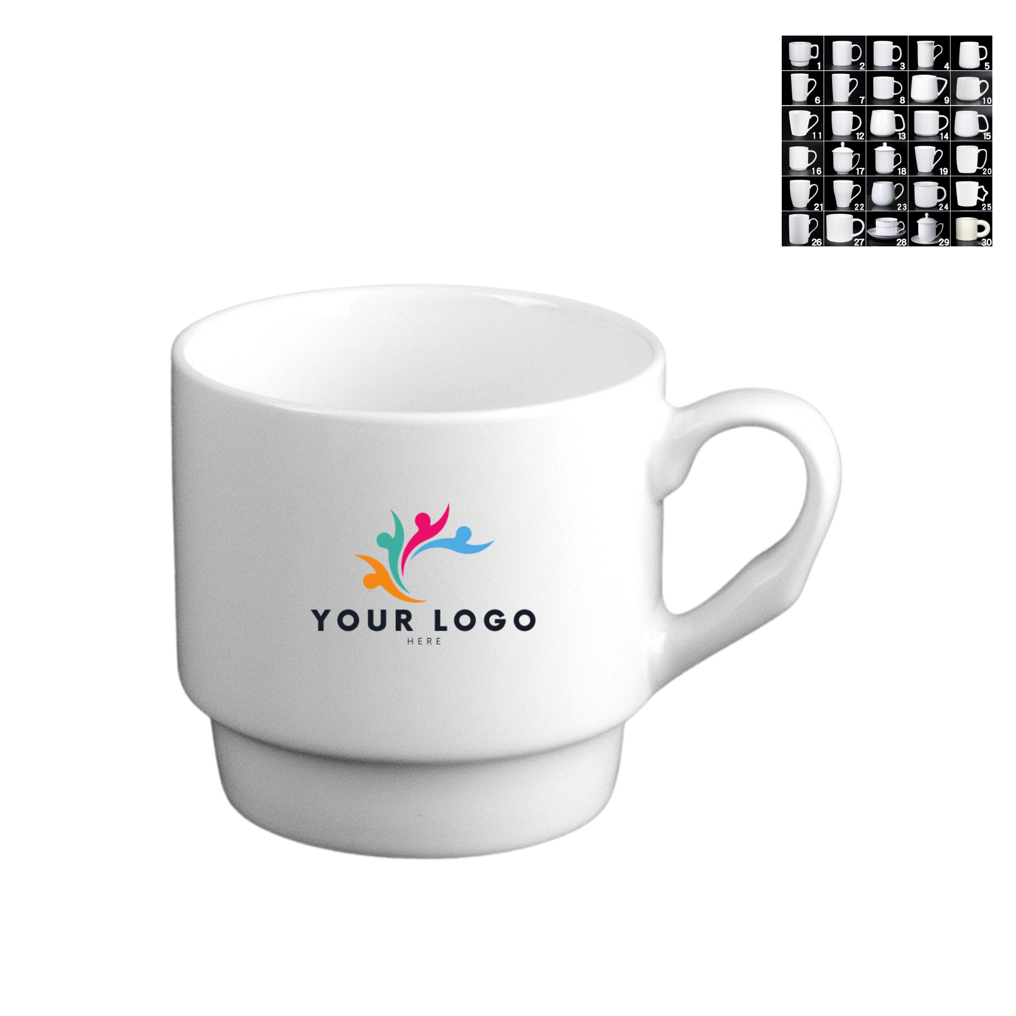 Minimalist White Ceramic Coffee Mug 2