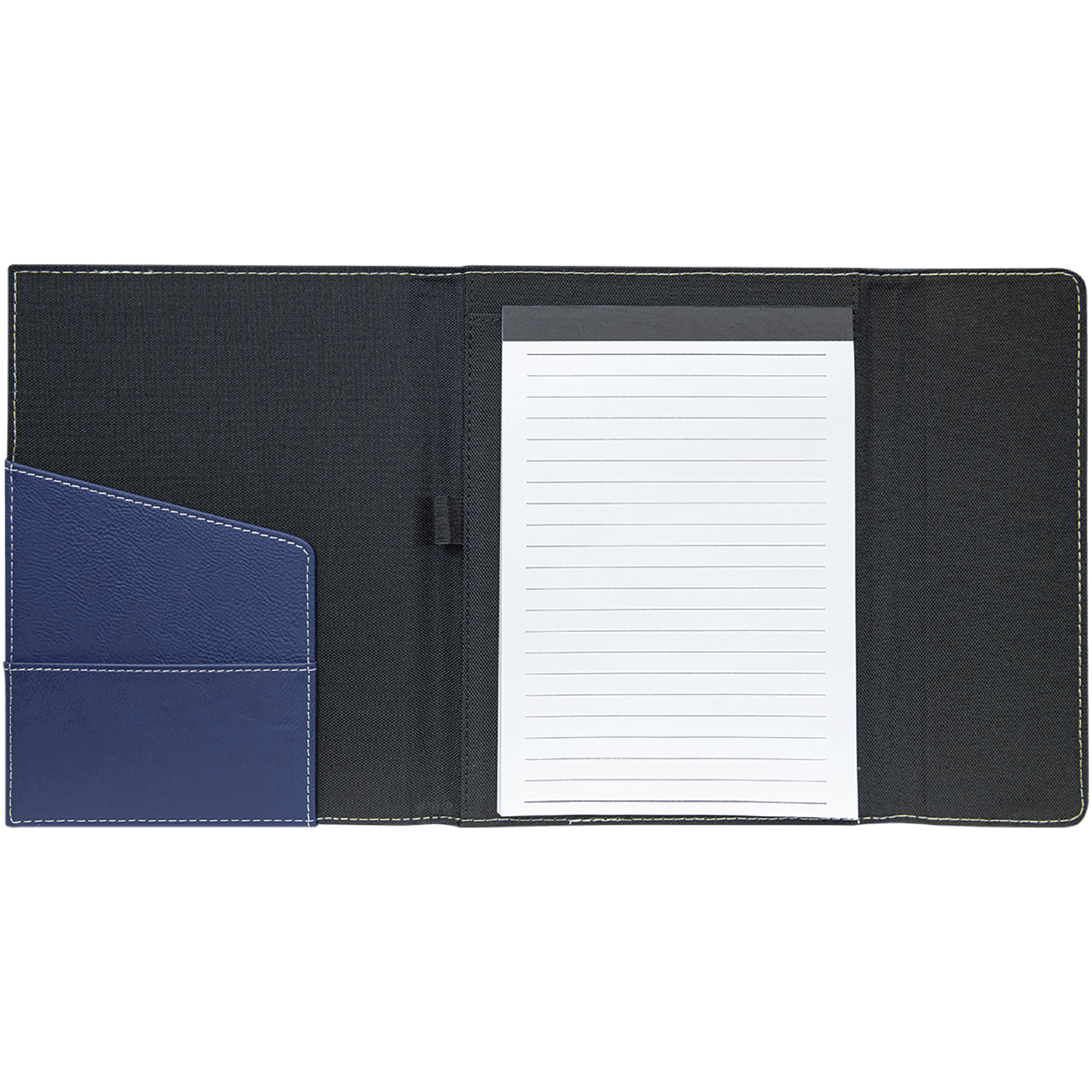 7" x 9" Blue & Silver Leatherette & Black Canvas Portfolio 6