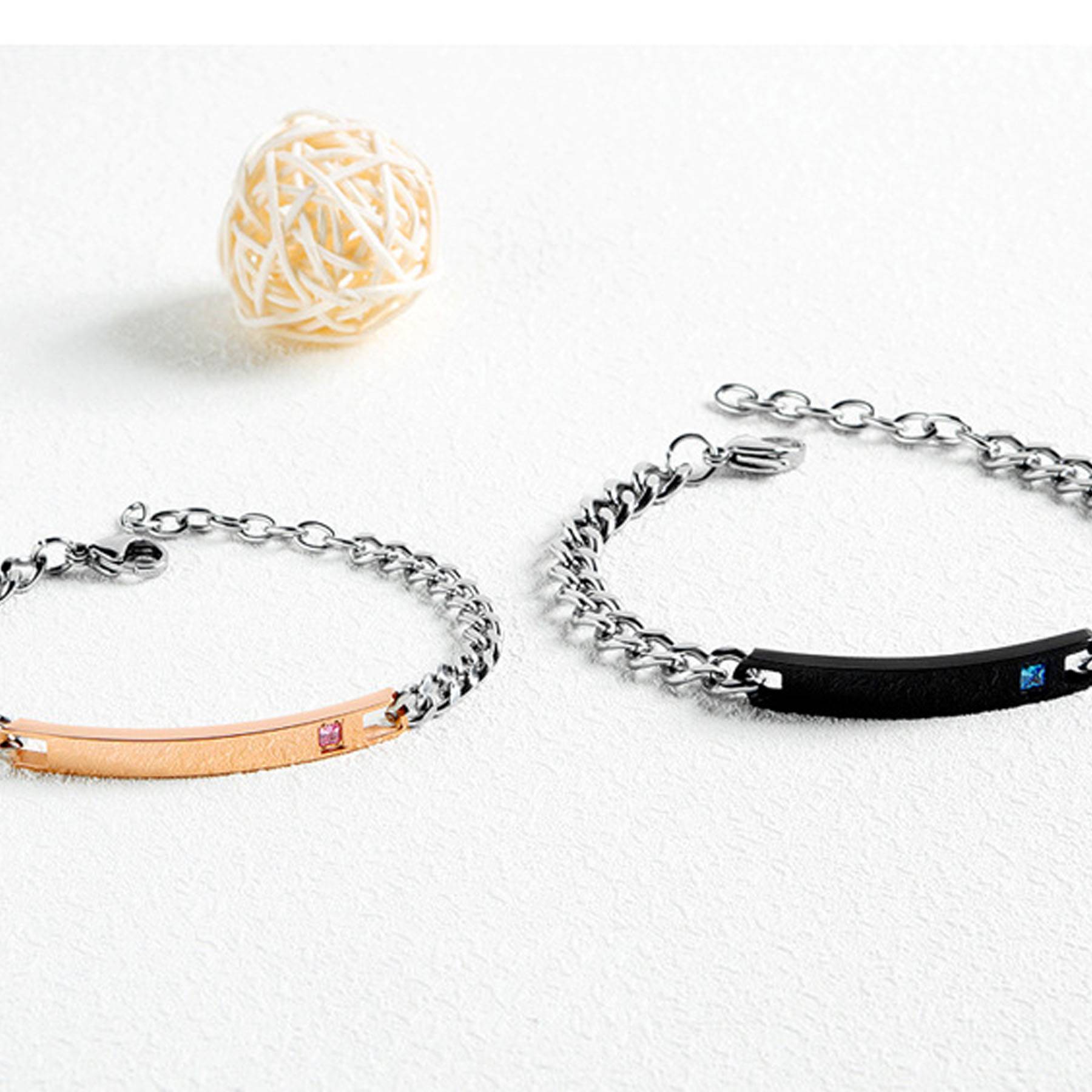 Titanium steel couple bracelet 2