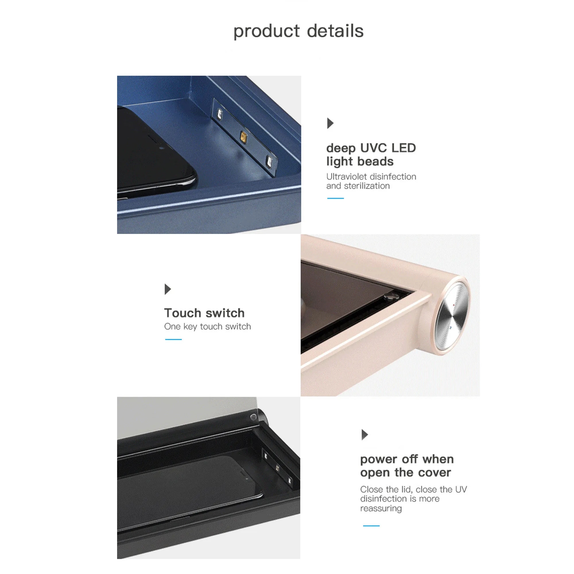 Premium UVC LED Smartphone Sterilizer For Masks And Tools 5