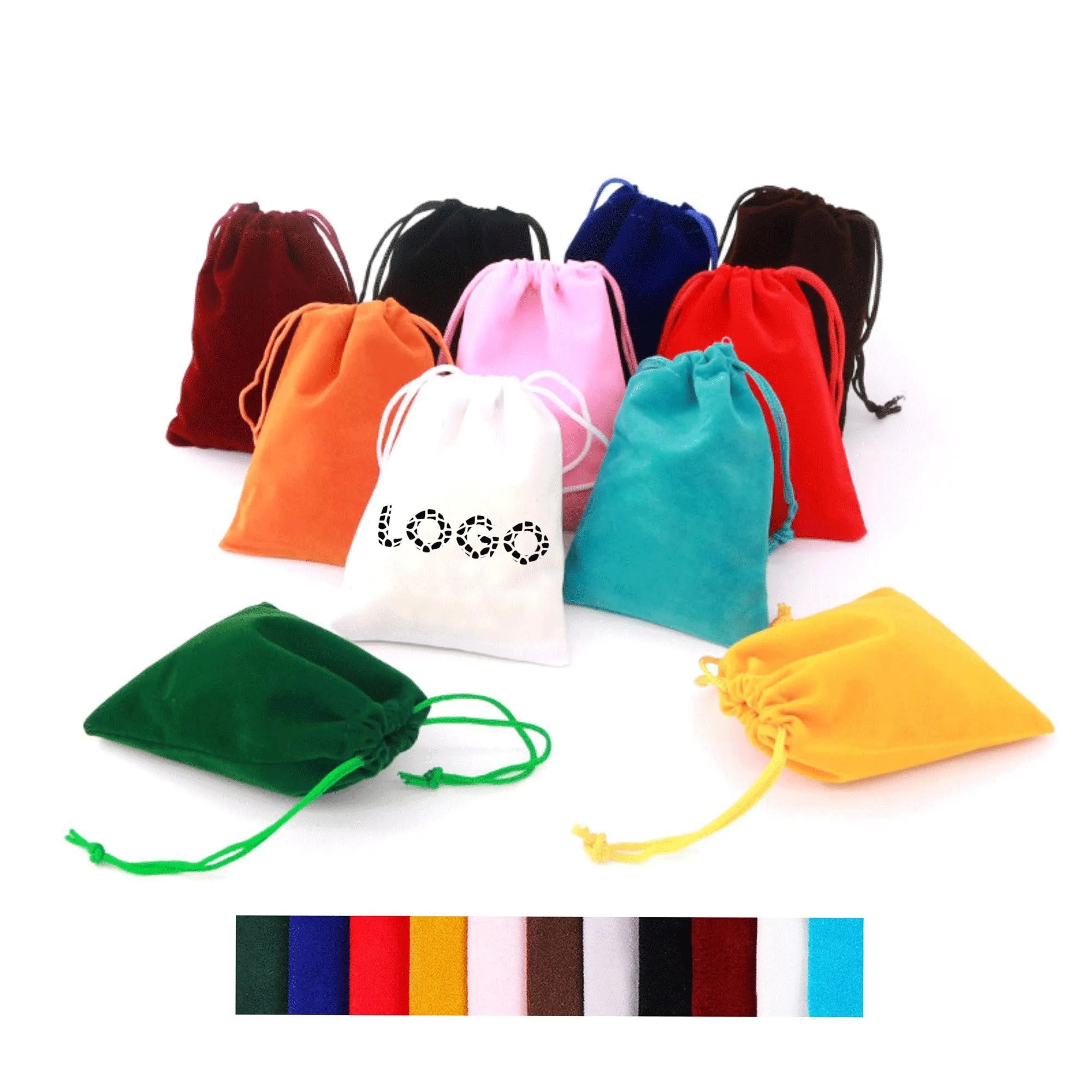 3.25" x 4" Full Color Pile Coating Jewelry Drawstring Bag