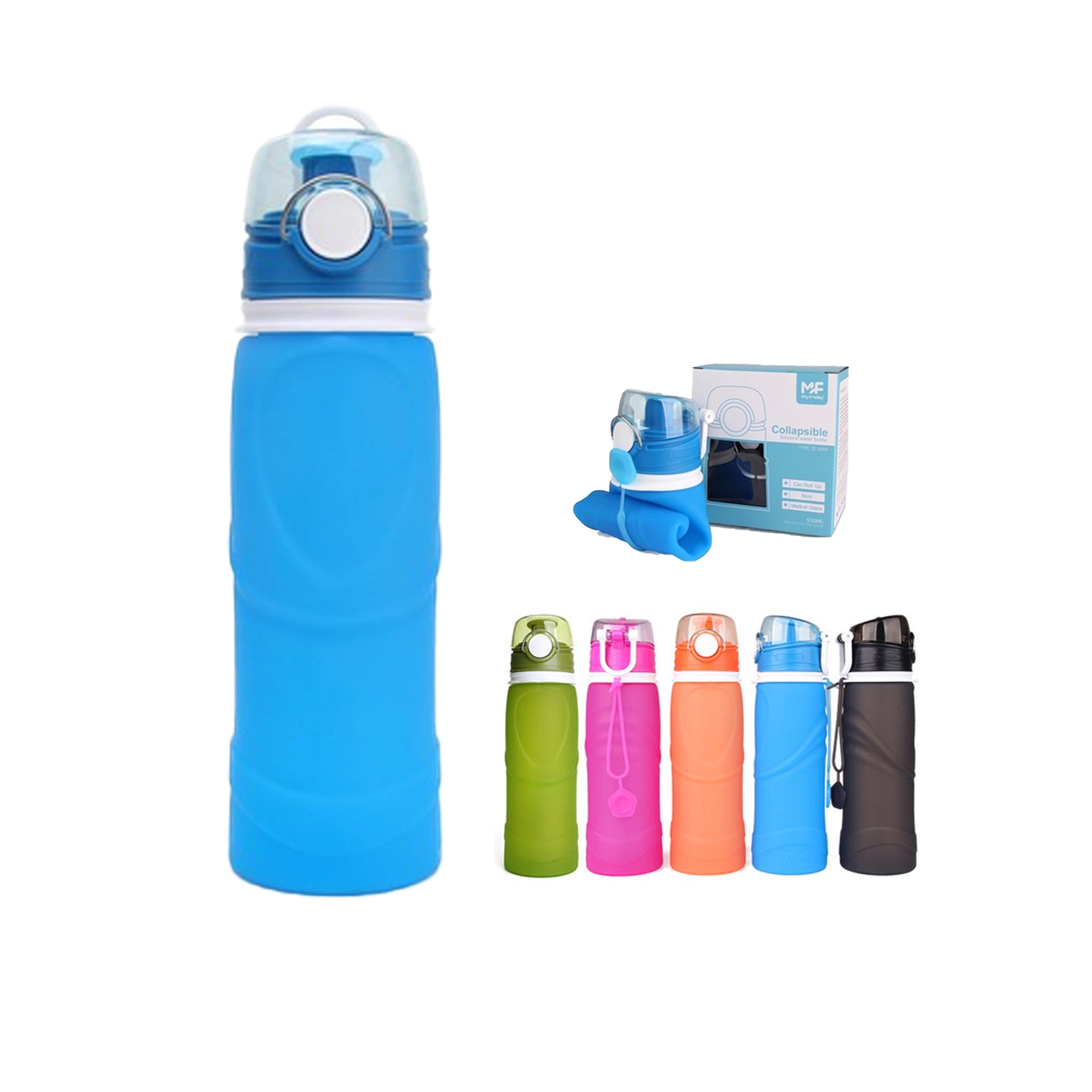 25oz. Silicone Collapsible Travel Water Bottles 11