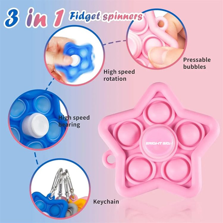 Mini Pop Bubble Fidget Spinner Keychain 2
