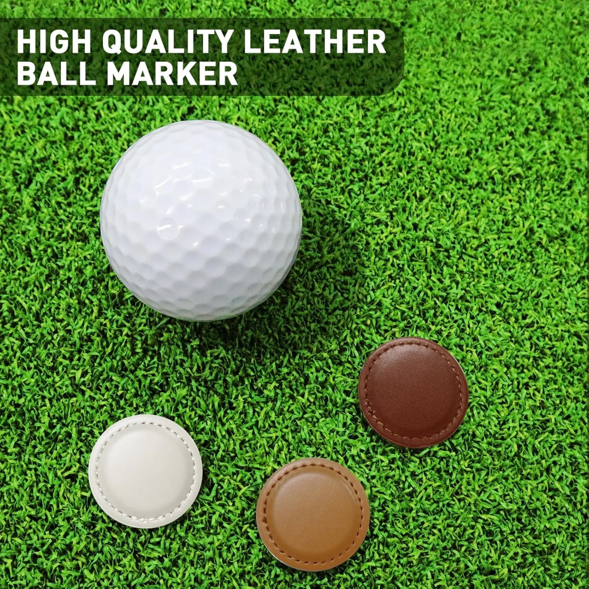 Premium Leather Golf Ball Marker 8
