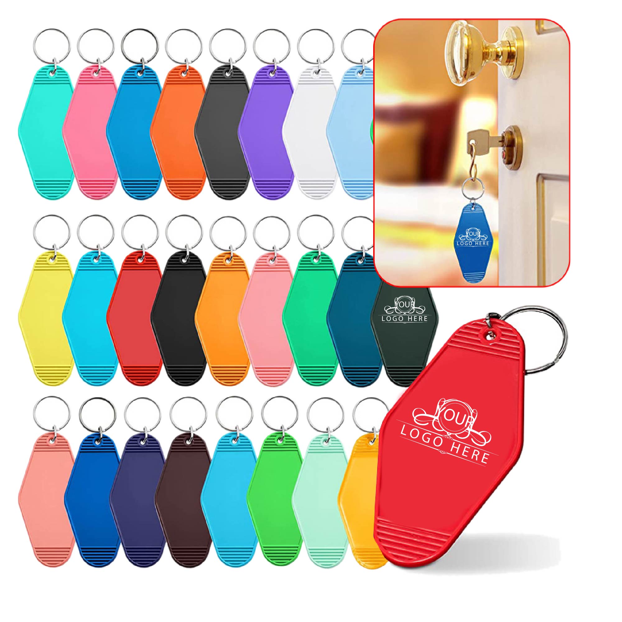Plastic Vintage Look Hotel Motel Keychain Key Tag 3