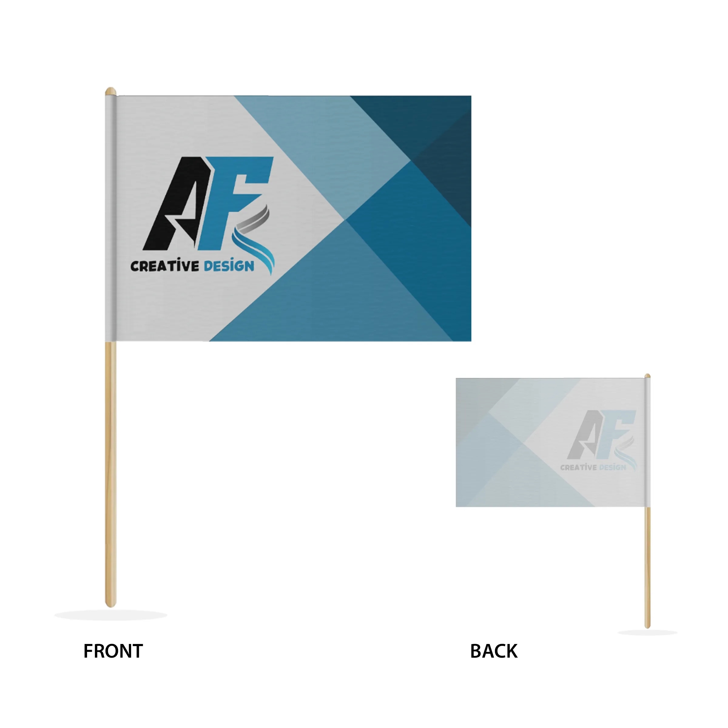 3.5" x 5.5" Custom Paper Stick Flag 5