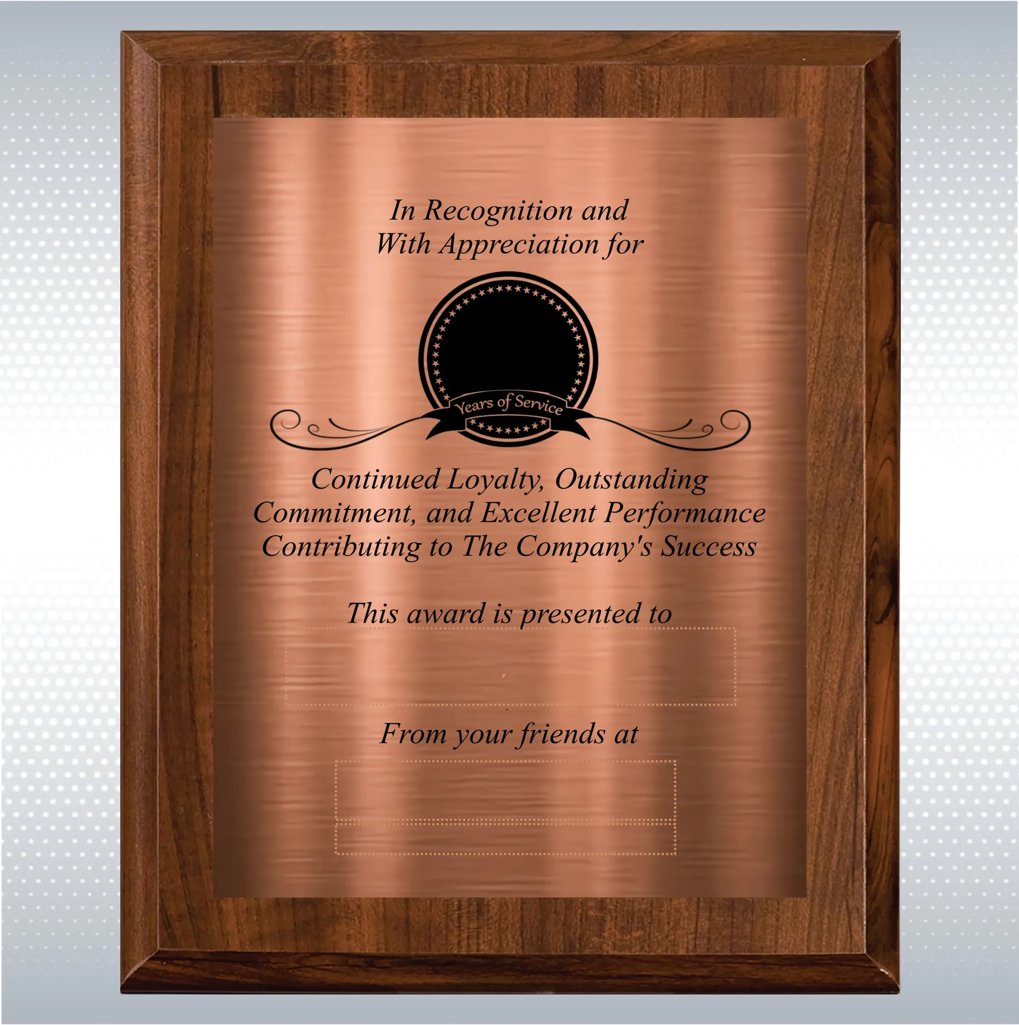 Cherry Finish Years of Service Gift Award 17